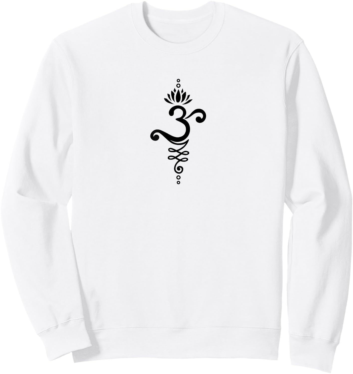 Om Mantra Yoga Symbol Lotus Flower Unalome Ornament Buddhism Sweatshirt - Sweatshirt | White