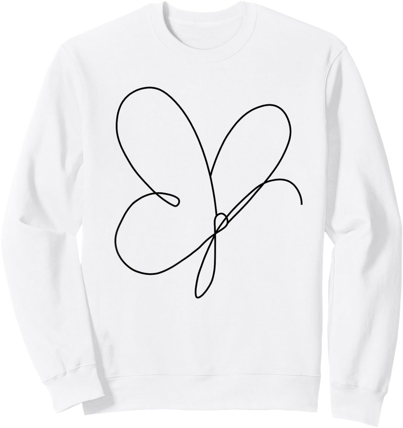 Butterfly Line Art Abstract Minimalist Butterfly Lover Sweatshirt - Sweatshirt | White