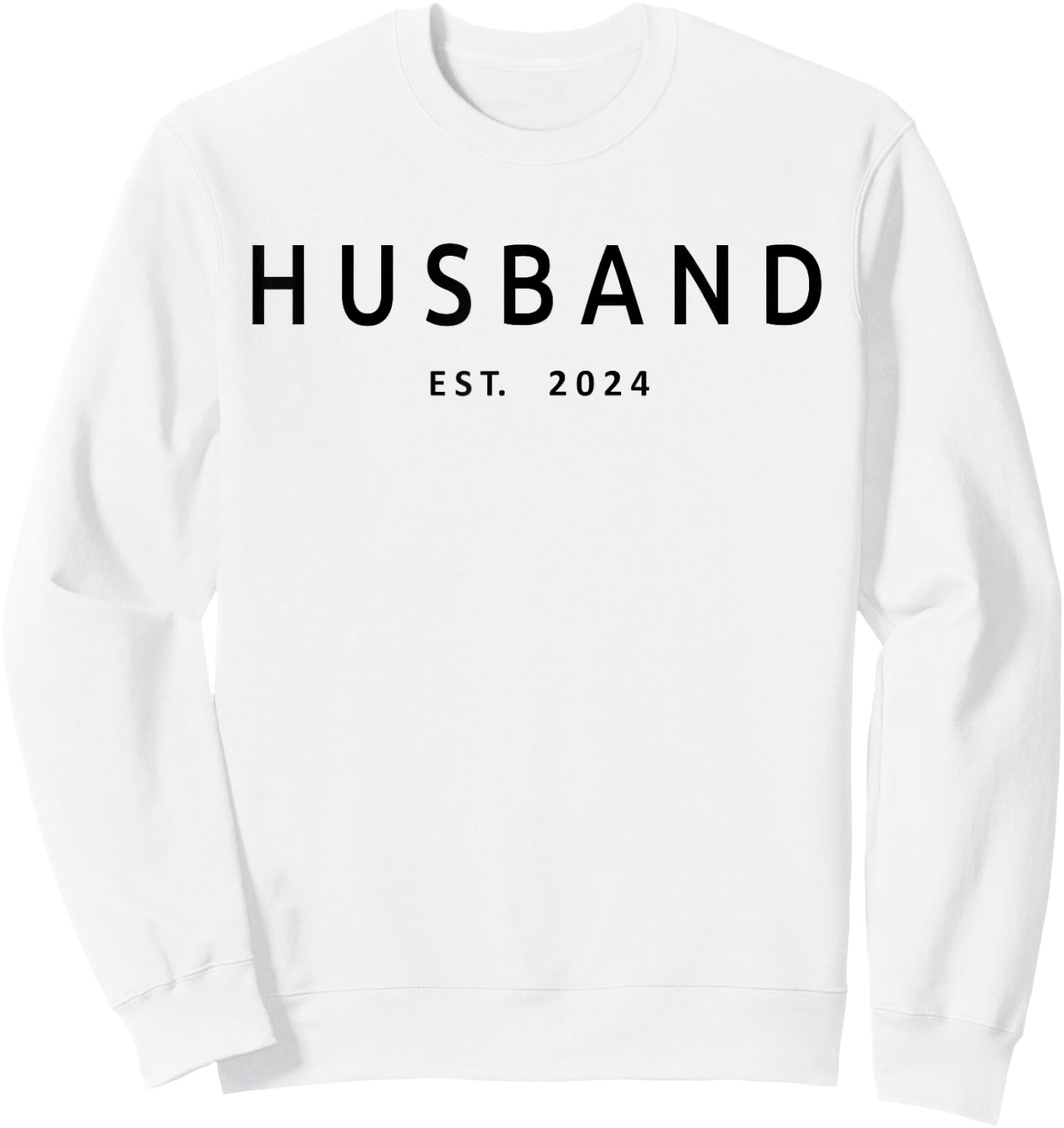 Husband Est. 2024 Married Couple Matching Wedding, Husband Sweatshirt - Sweatshirt | White