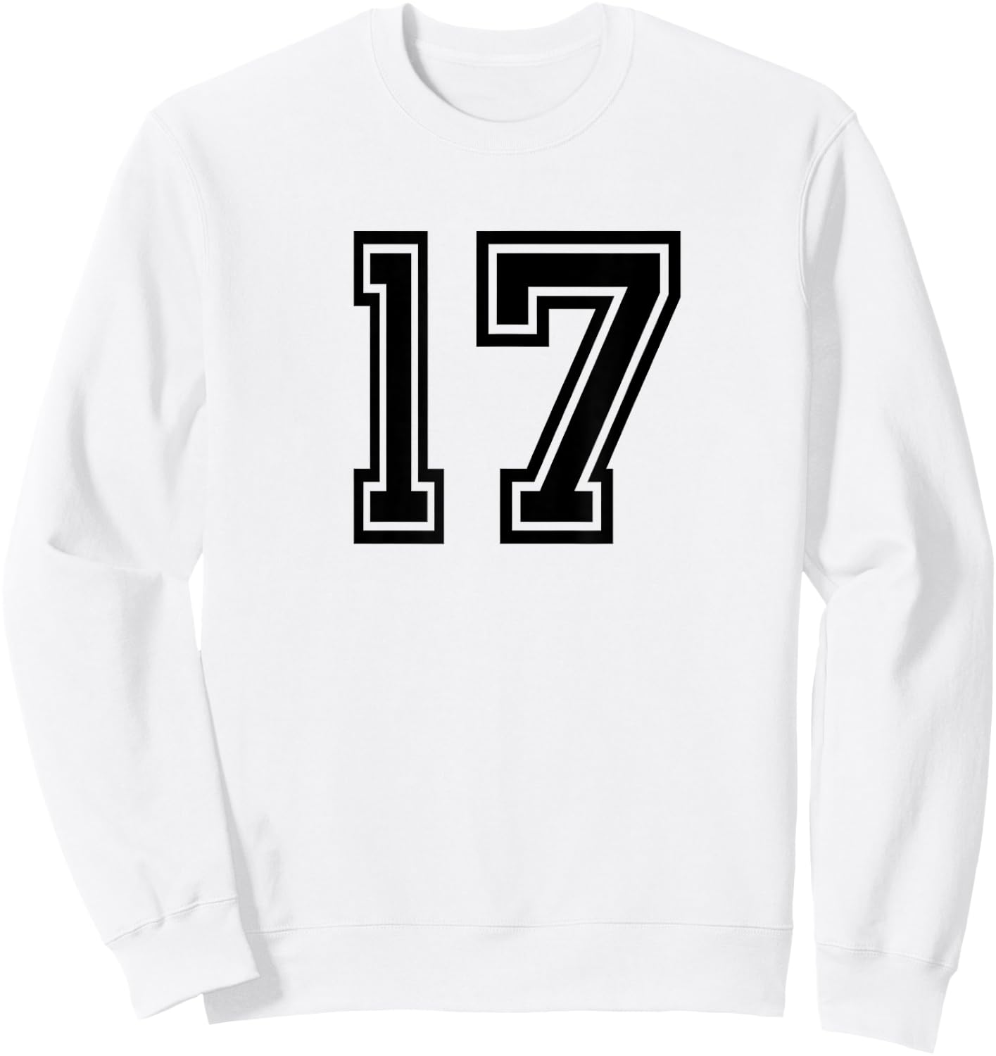 Number #17 Sports Jersey Birthday Age Favorite Lucky Number Sweatshirt - Sweatshirt | White