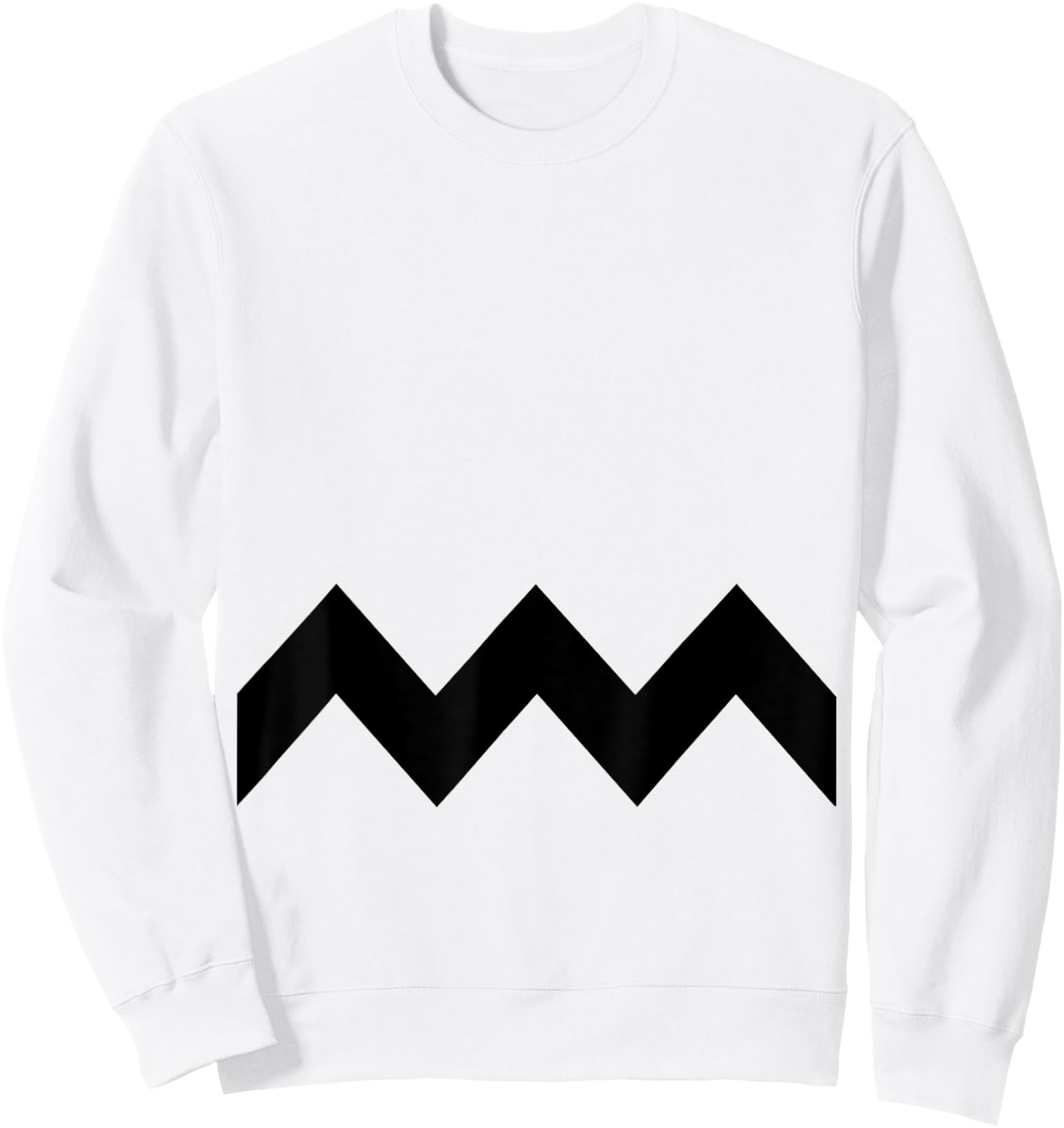 Funny Zig Zag Pattern Sweatshirt - Sweatshirt | White