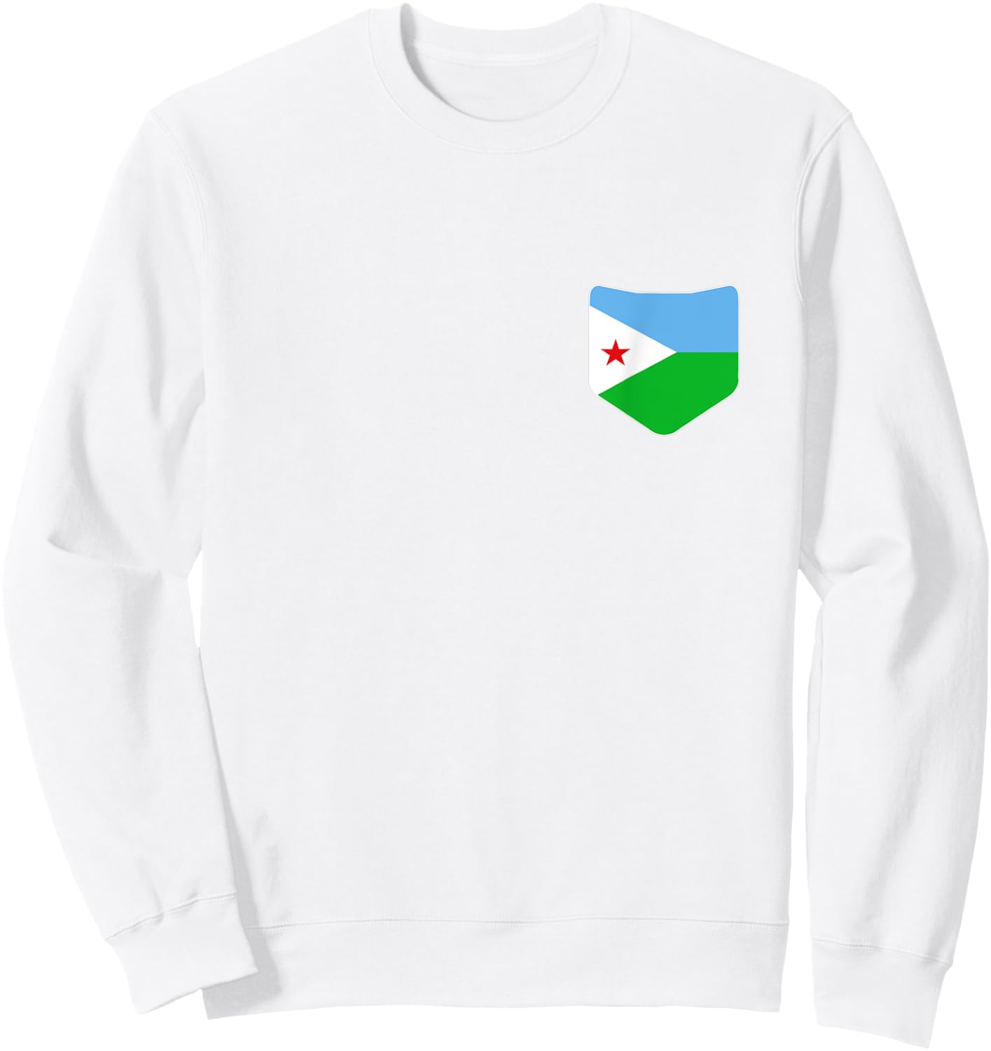 Djibouti Flag with Printed Djibouti Flag Pocket Sweatshirt - Sweatshirt | White