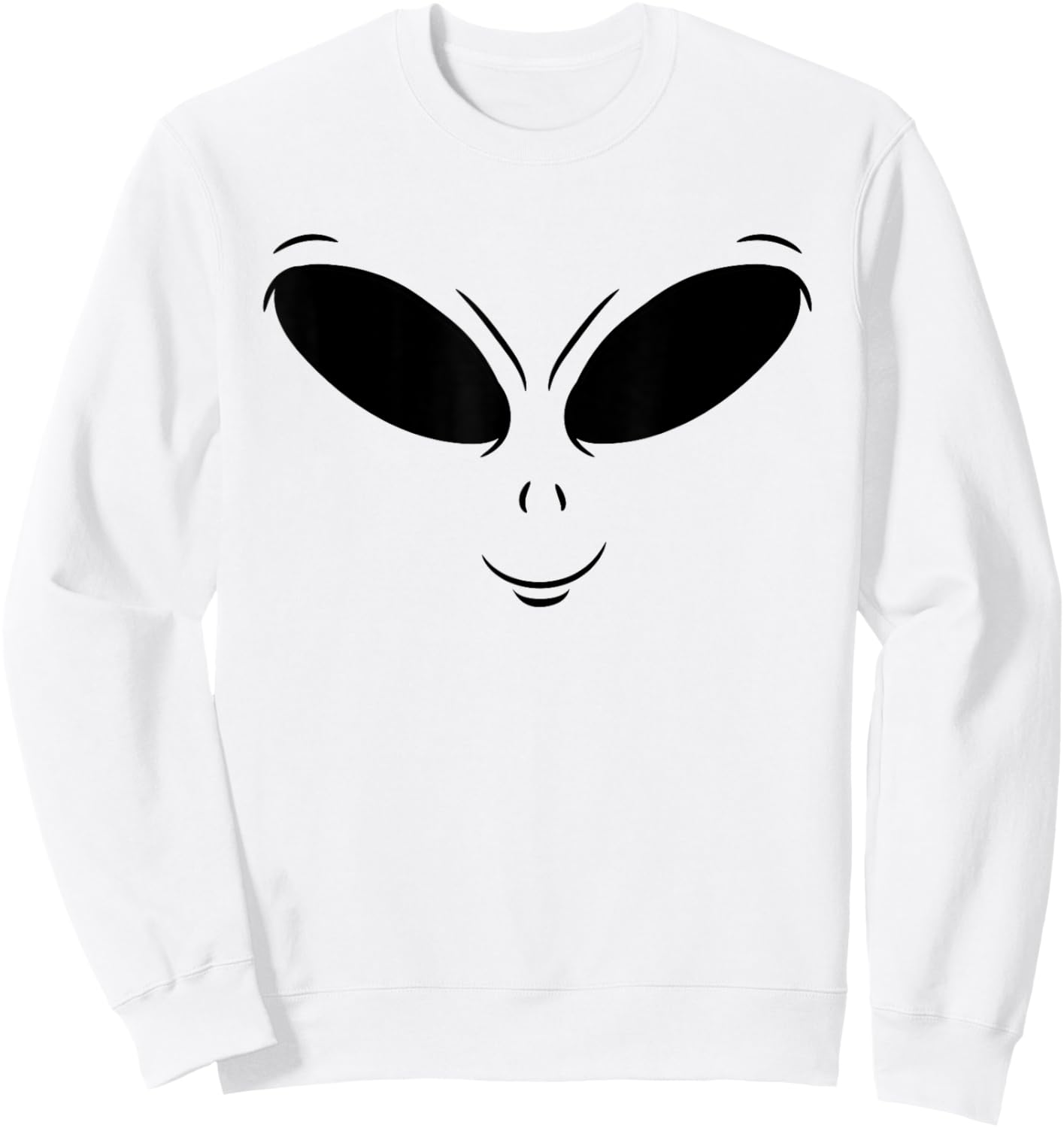 Green Alien Face Halloween Cosmic Galaxy Lazy DIY Costume Sweatshirt - Sweatshirt | White