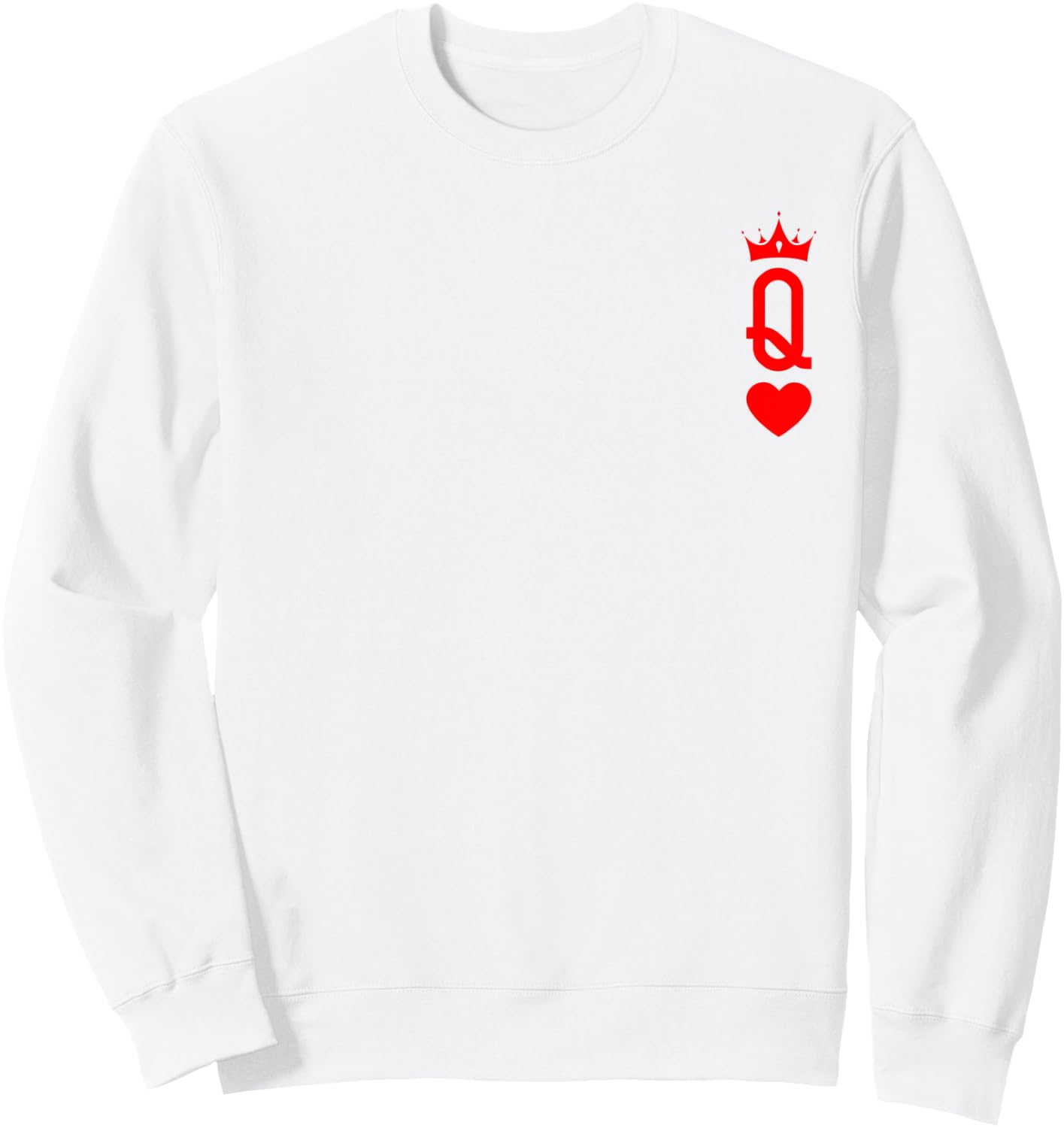 Queen of Heart King And Queen Easy Couple Halloween Costume Sweatshirt - Sweatshirt | White