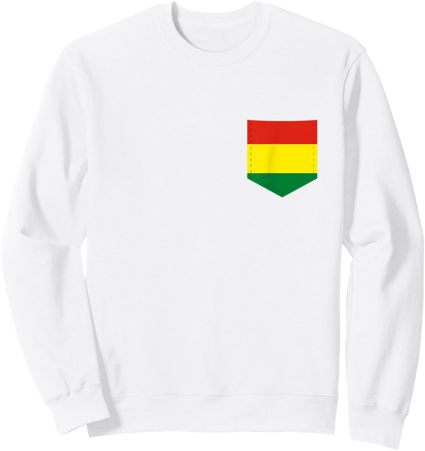 Bolivia Flag with Printed Bolivian Flag Pocket Sweatshirt - Sweatshirt | White