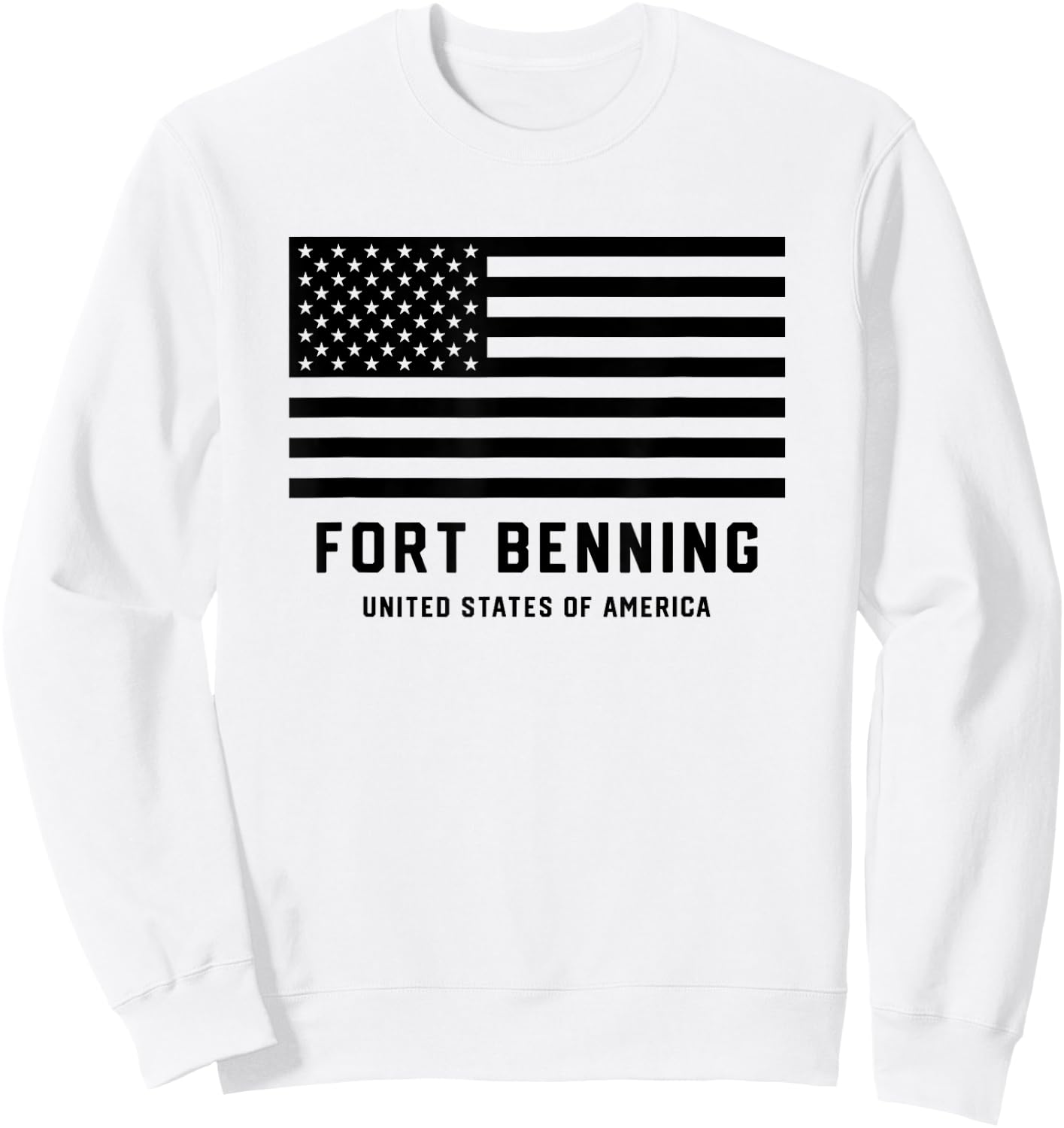 Fort Benning Georgia USA Military American Flag Armed Forces Women Kids Men Sweatshirt - Sweatshirt | White