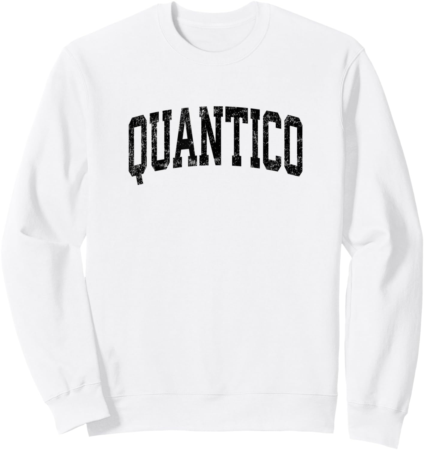 Quantico Virginia VA Vintage Athletic Sports Black Design Sweatshirt - Sweatshirt | White