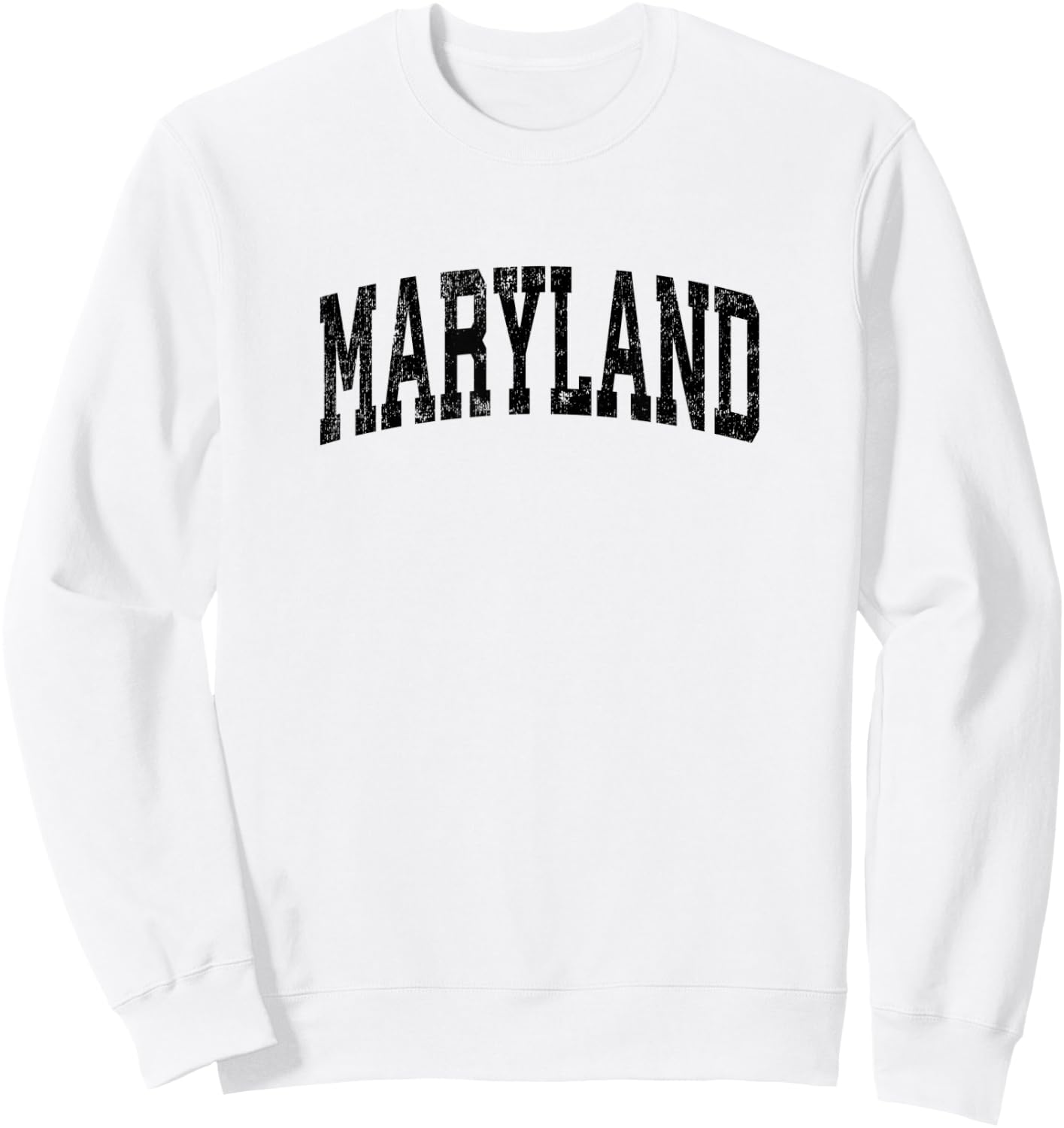 Maryland MD Vintage Athletic Sports Black Design Sweatshirt - Sweatshirt | White