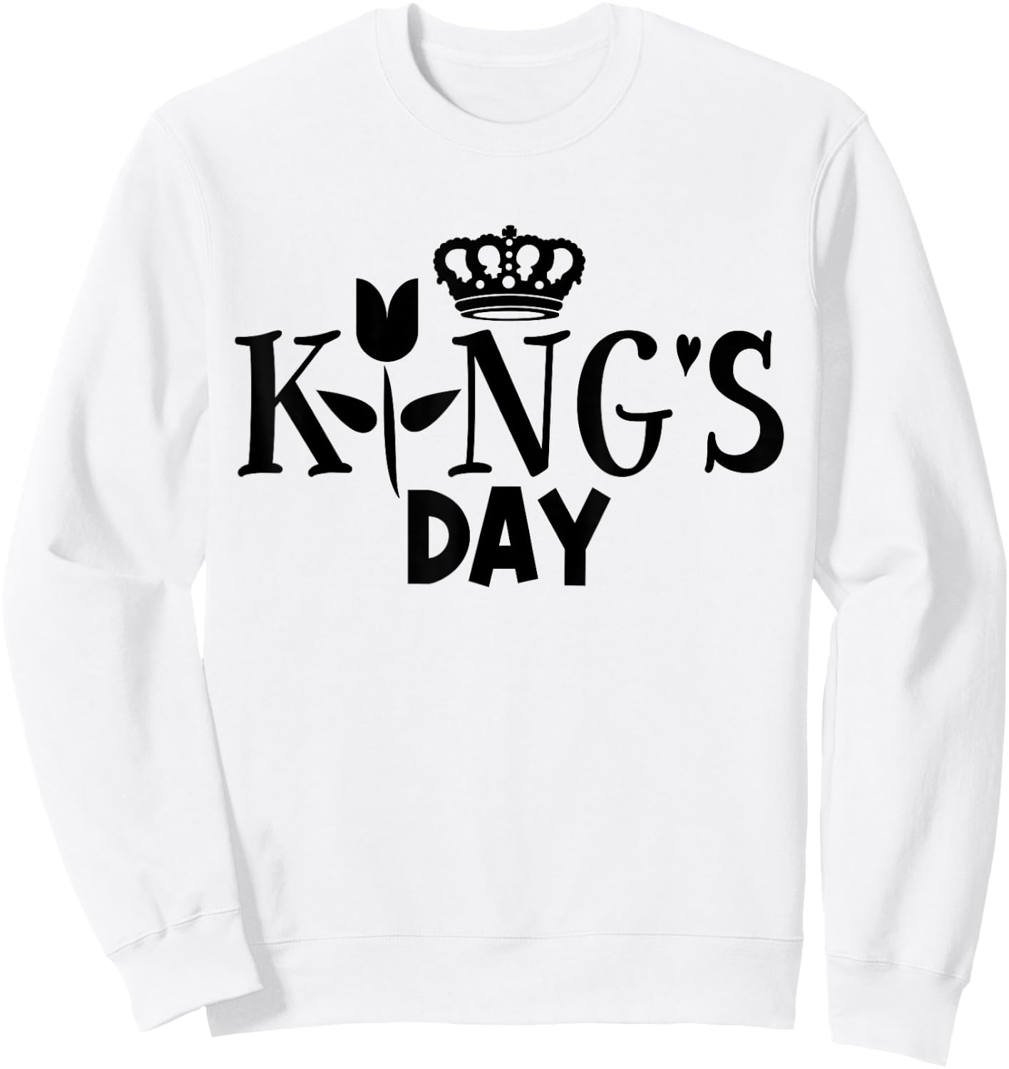 Koningsdag Kingsday Netherlands 2024 Tulip Crown Kings Day Sweatshirt - Sweatshirt | White