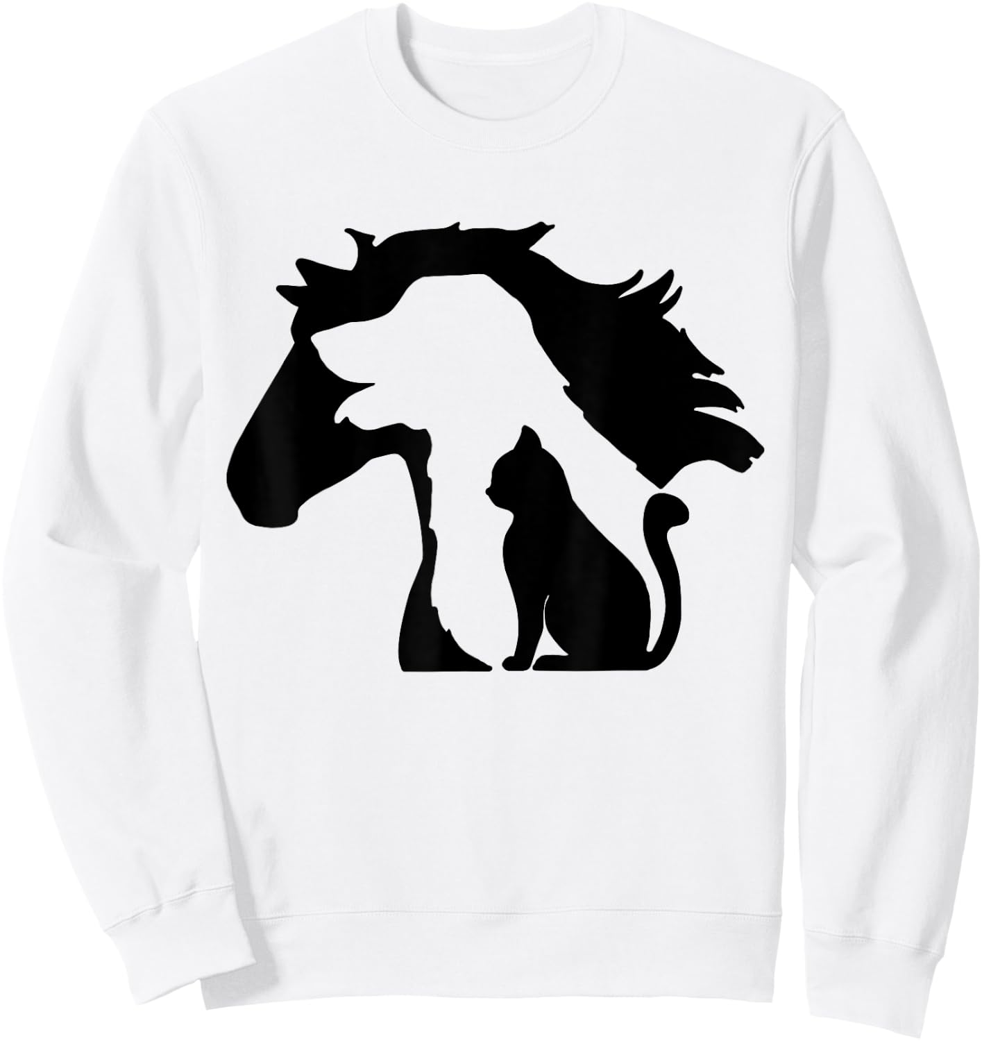 Cute Horse Dog Cat Lover Women Mother's Day Sweatshirt - Sweatshirt | White