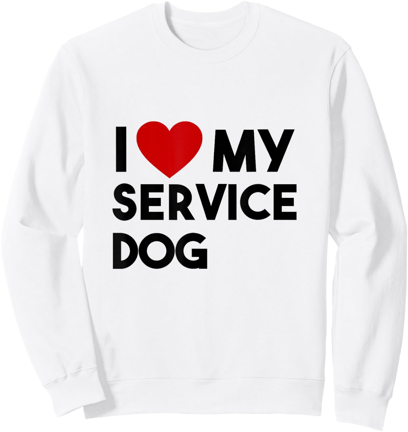 I Love Service Dog Funny Emotional Support Human Dog Mom Paw Sweatshirt - Sweatshirt | White