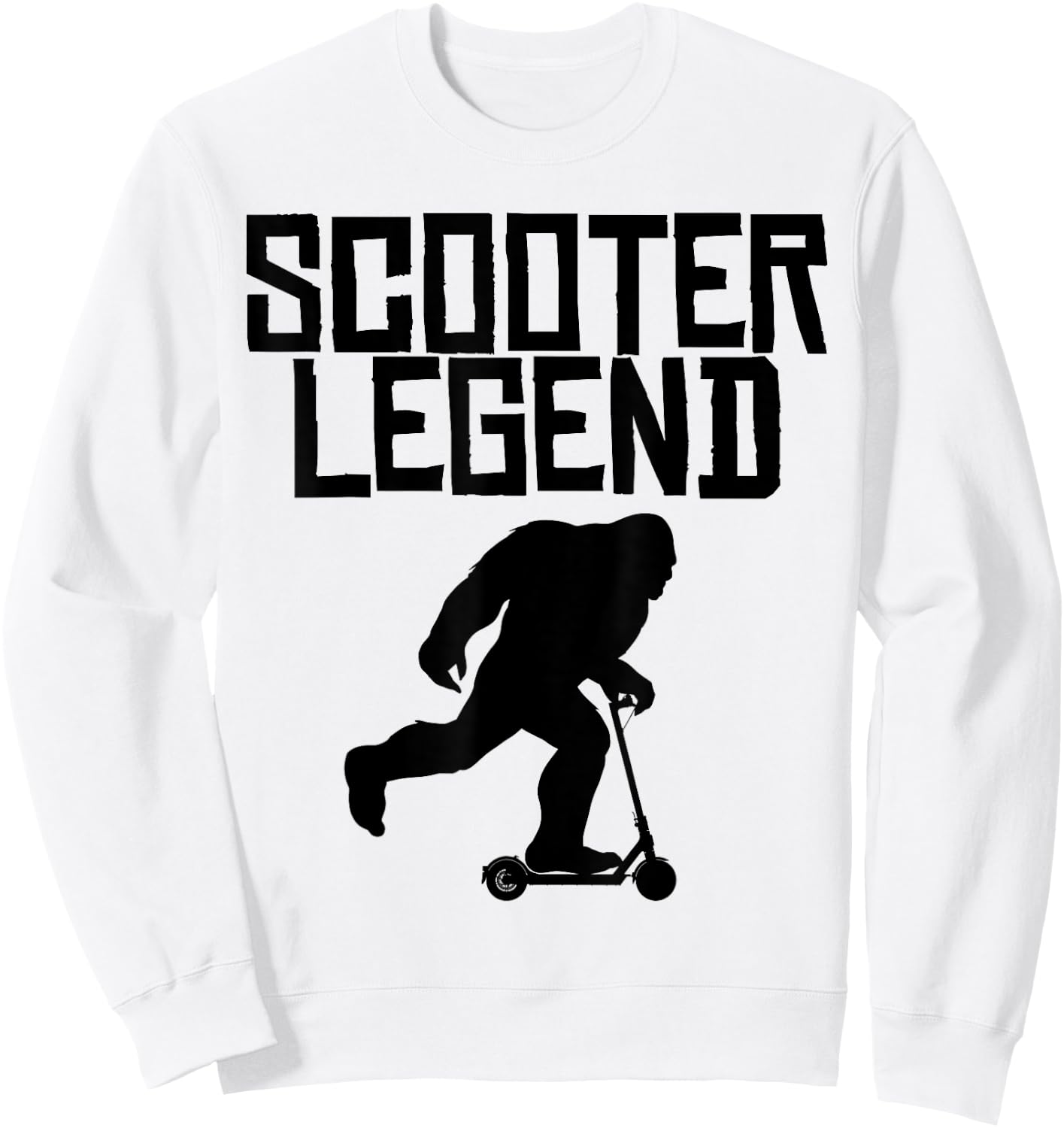 Bigfoot Scooter Legend funny Bigfoot on Scooter Sweatshirt - Sweatshirt | White