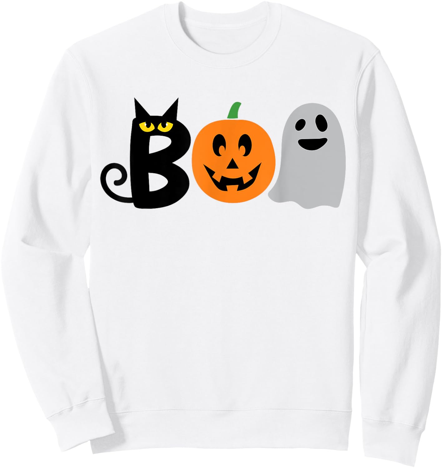 Funny Halloween Shirt. BOO Pumpkins Boys Girls Kids Costume Sweatshirt - Sweatshirt | White