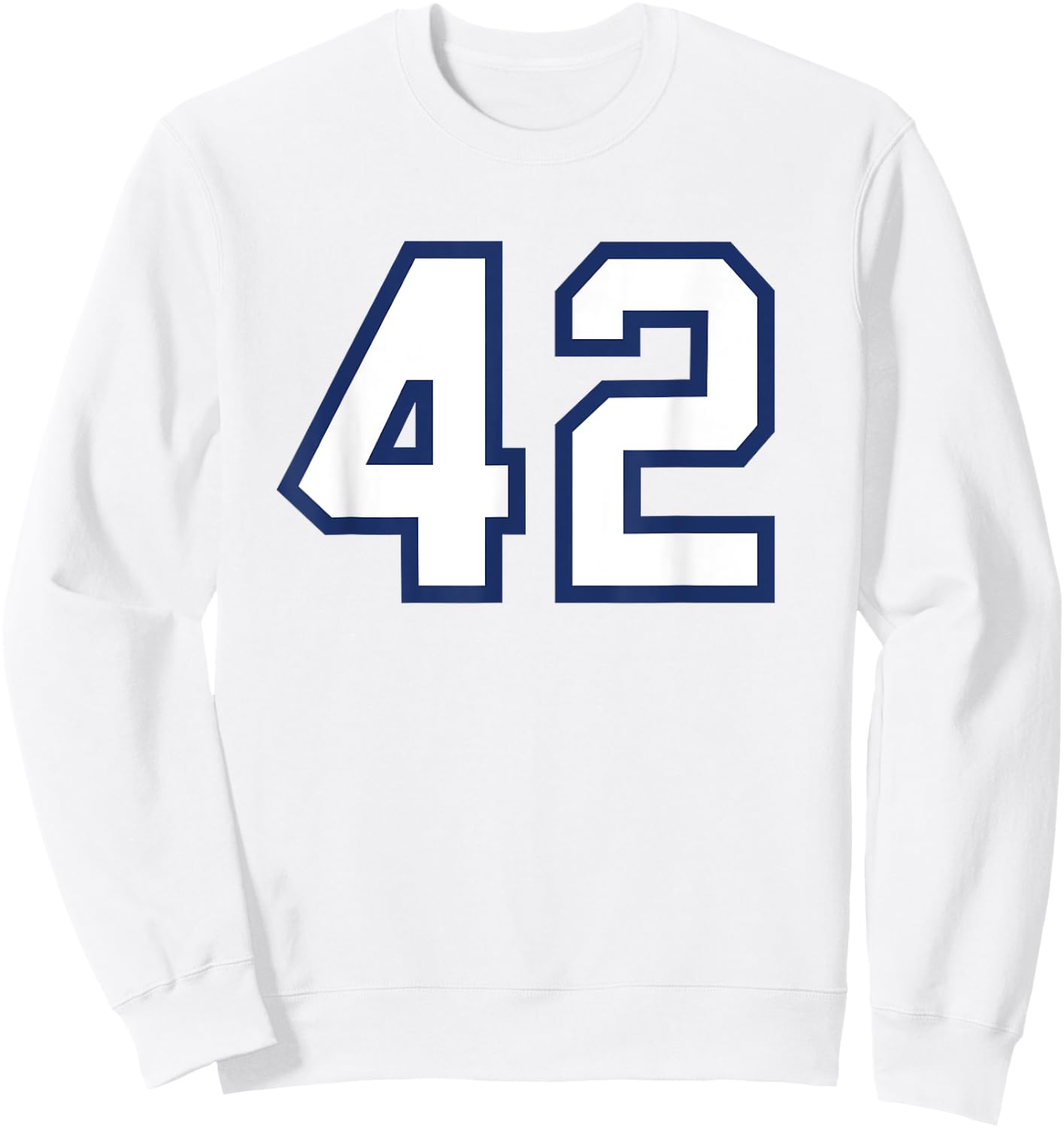 Number #42 Sport Varsity Number Sweatshirt - Sweatshirt | White