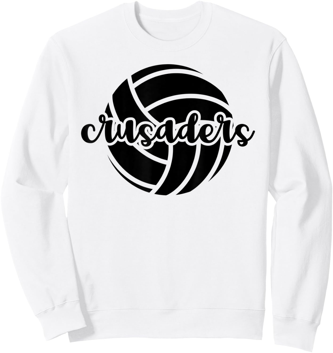 Crusaders Volleyball Team Mascot School Spirit Game Night Sweatshirt - Sweatshirt | White