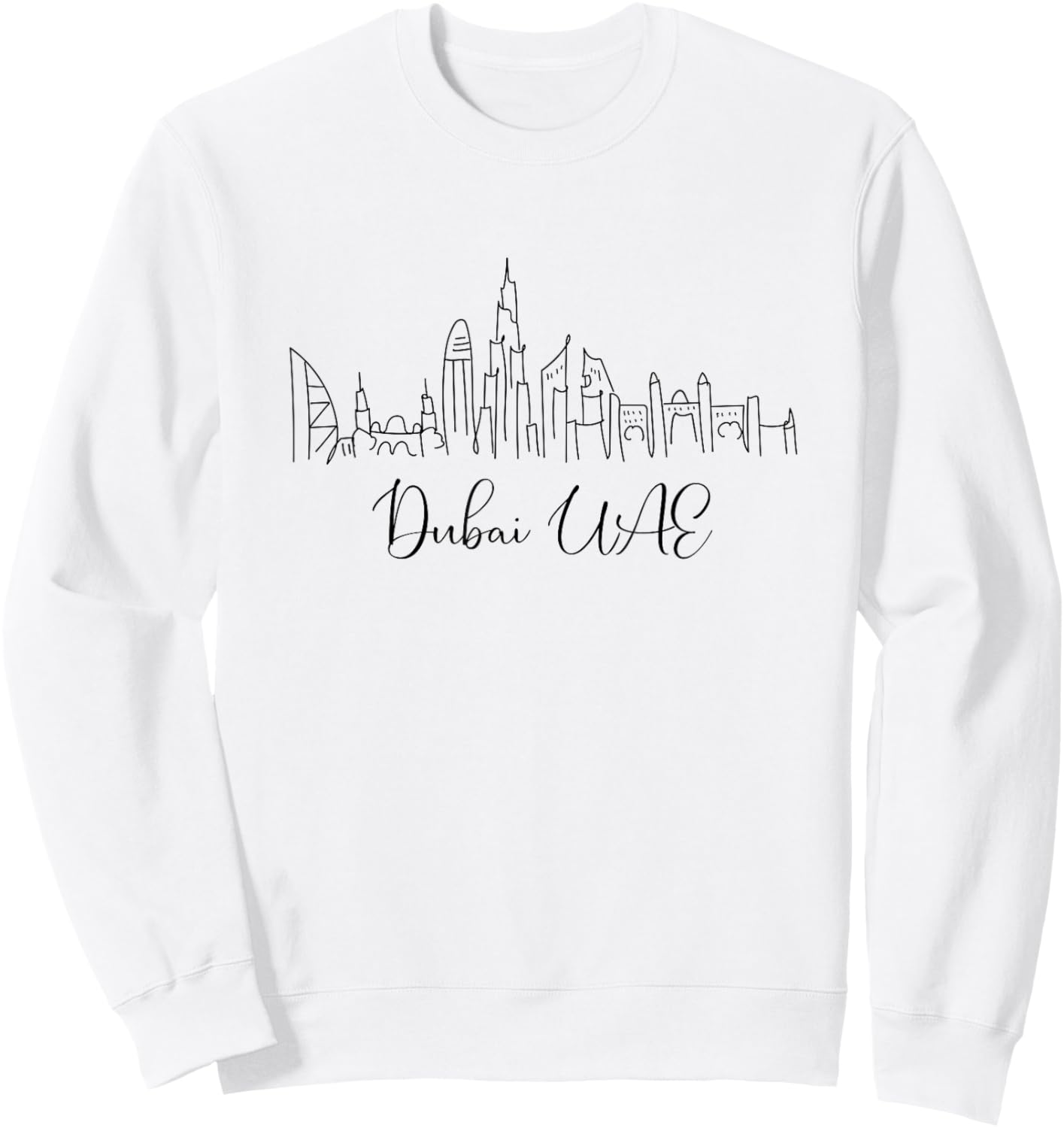 Signature Dubai City Skyline - United Arab Emirates Souvenir Sweatshirt - Sweatshirt | White