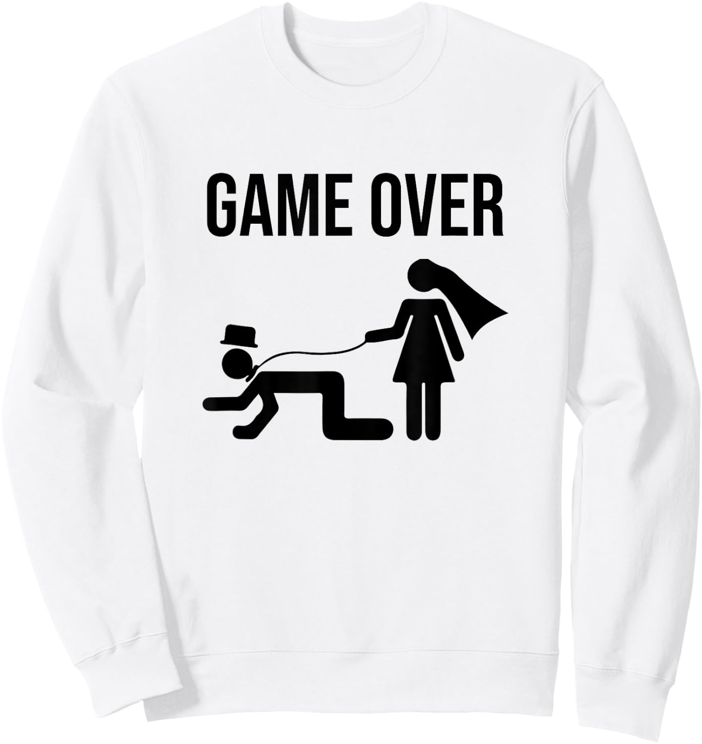 Funny Bride Groom Bachelor Bachelorette Wedding Groom Sweatshirt - Sweatshirt | White