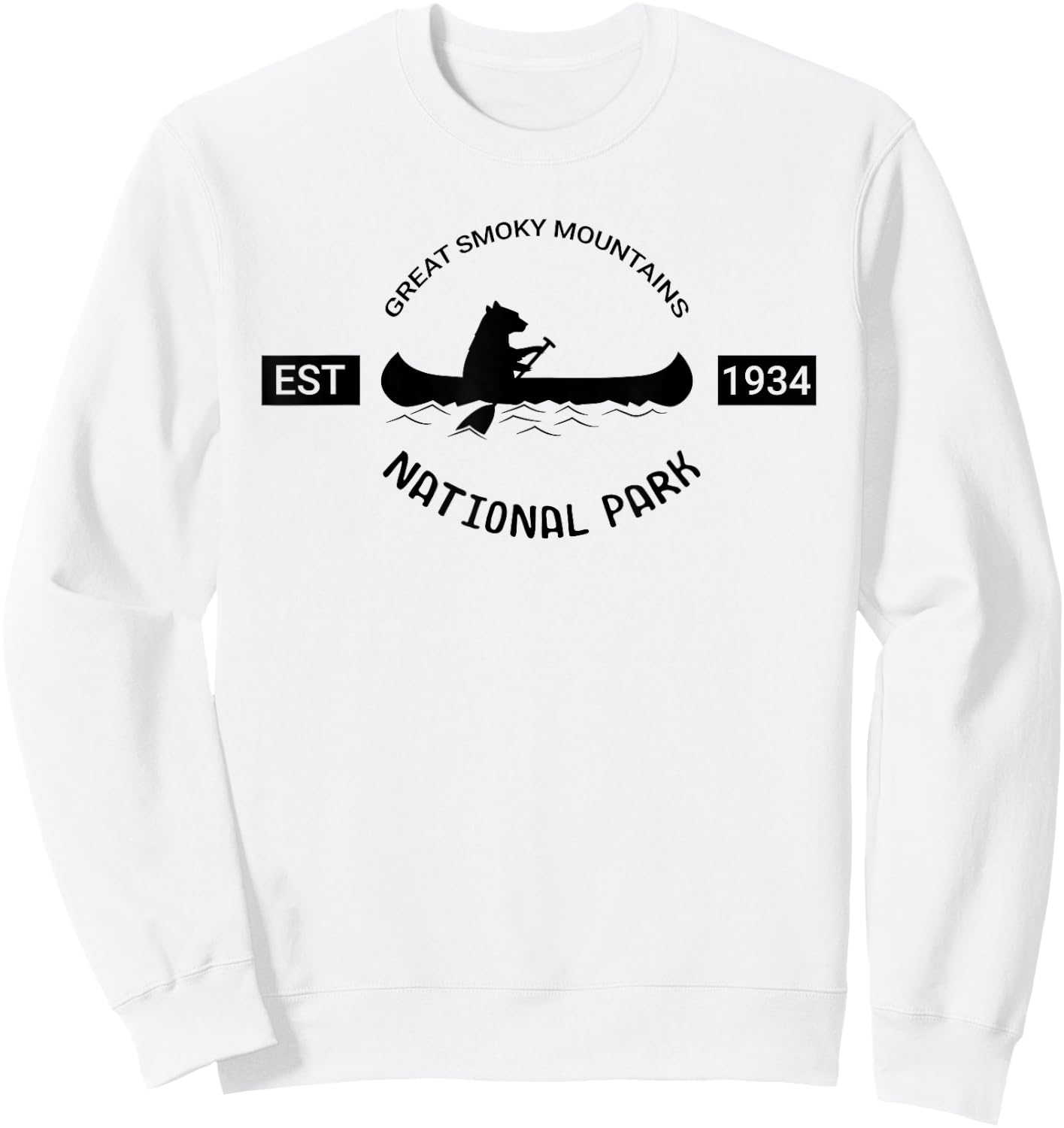Tennessee Great Smoky Mountains National Park Bear Canoe Sweatshirt - Sweatshirt | White