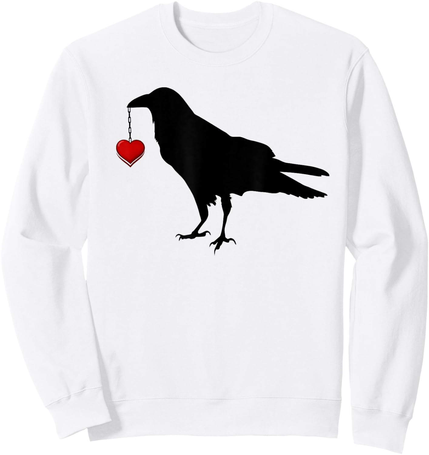 Blackbird with Heart Crow Sweatshirt - Sweatshirt | White