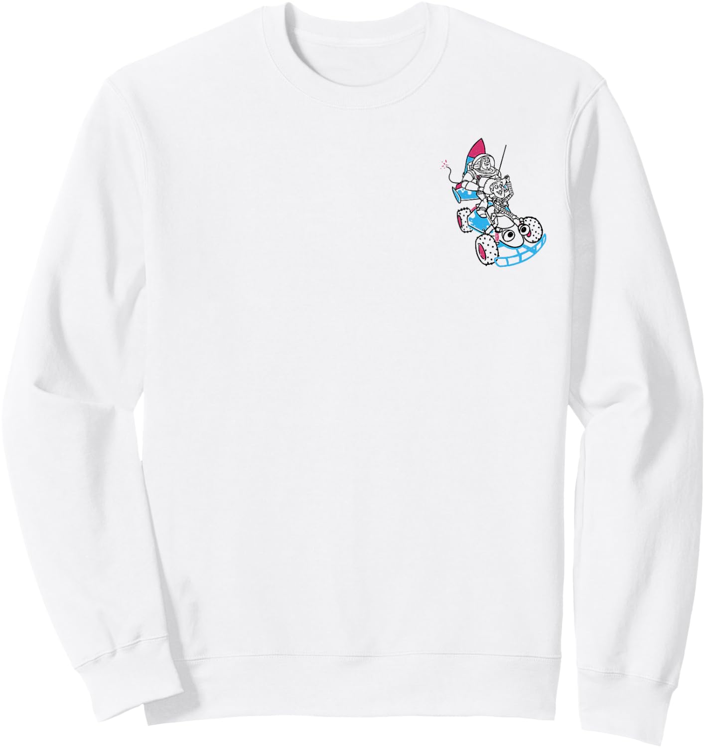Disney Pixar Toy Story Buzz & Woody RC Car Adventure Logo Sweatshirt - Sweatshirt | White