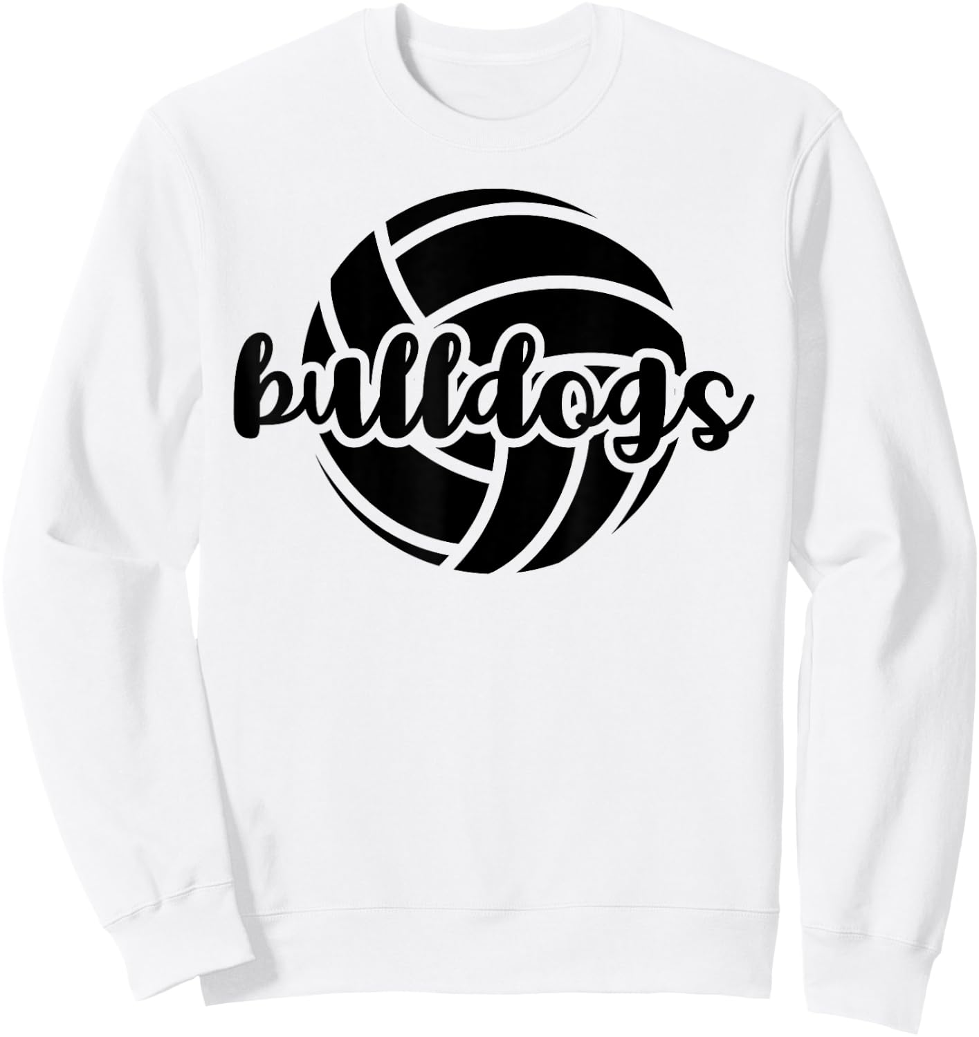 Bulldogs Volleyball Team Mascot School Spirit Game Night Sweatshirt - Sweatshirt | White