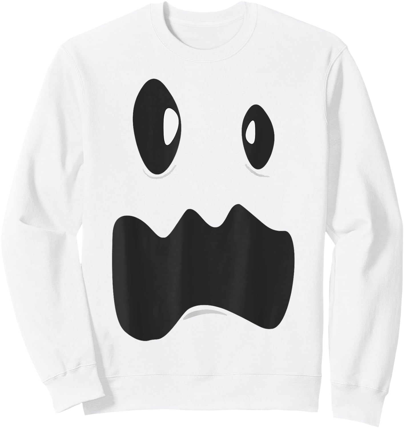 Ghost Face Costume Funny Kids Halloween Outfit Ghoul Face Sweatshirt - Sweatshirt | White
