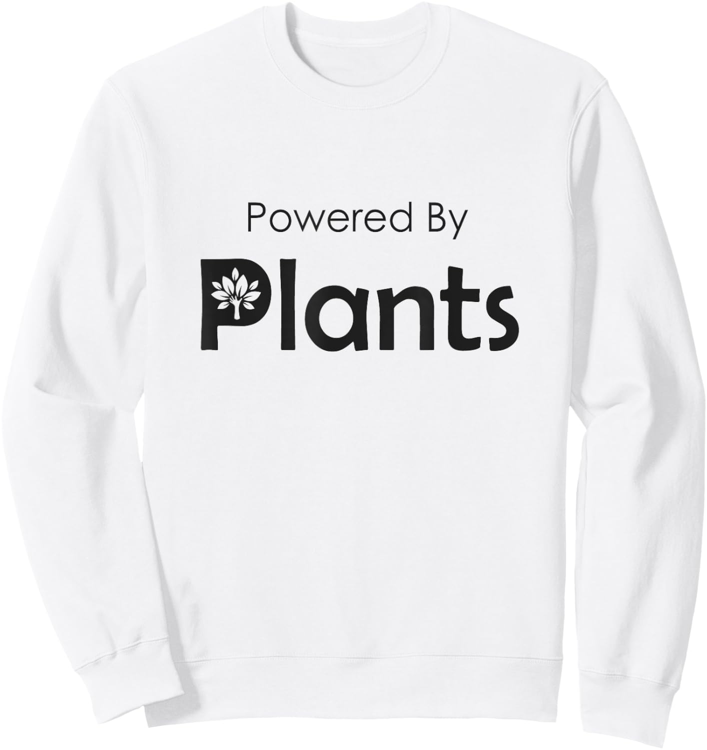 Powered By Plants Vegan Plant Workout Sweatshirt - Sweatshirt | White