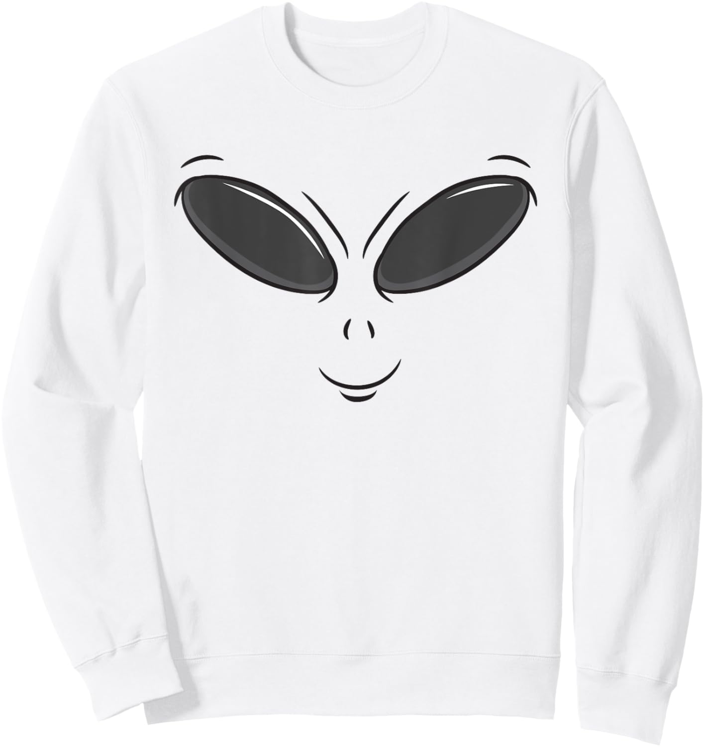 Green Alien Face Halloween Cosmic Galaxy Lazy DIY Costume Sweatshirt - Sweatshirt | White