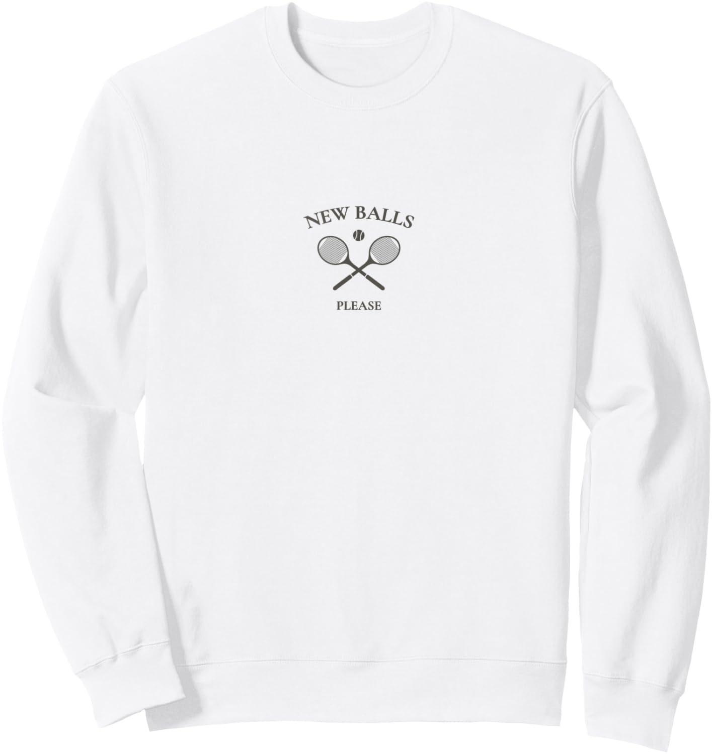 New Balls Please Tennis Varsity Wimbledon Fan Sweatshirt - Sweatshirt | White