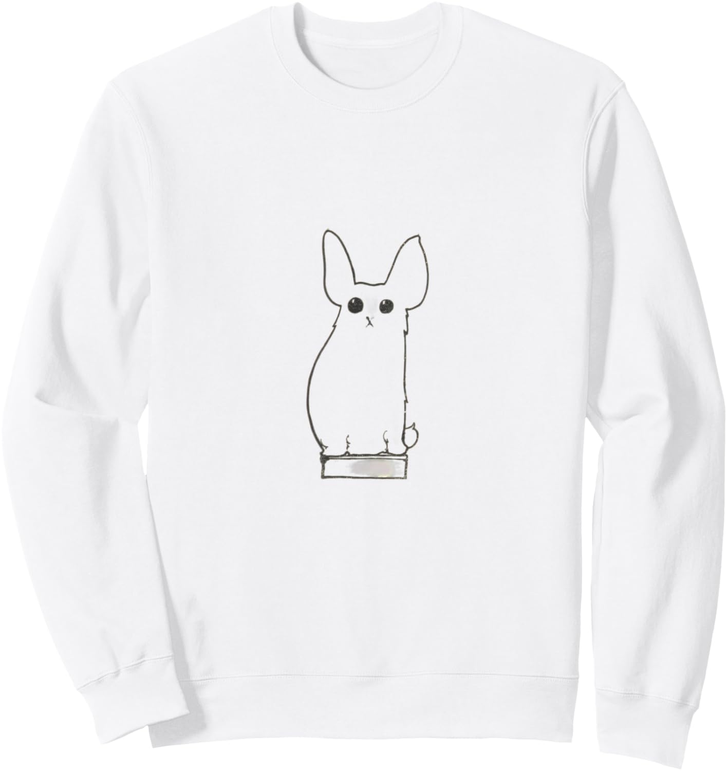 Bunny Funny Rabbit Cartoon Artsy Graphic Sweatshirt - Sweatshirt | White