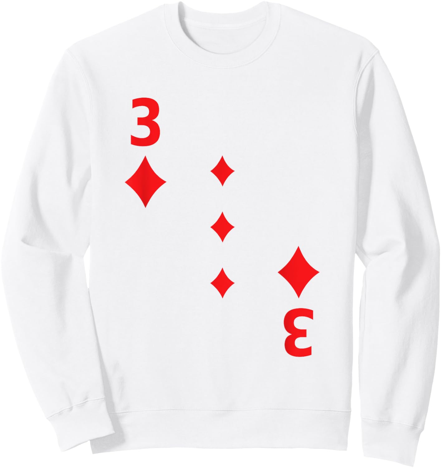 Three of Diamonds Shirt poker playing card Halloween Sweatshirt - Sweatshirt | White