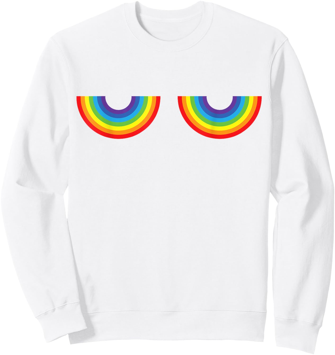 Support Gay Les Pride Rainbow Boobs T Shirt Gay Pride Sweatshirt - Sweatshirt | White