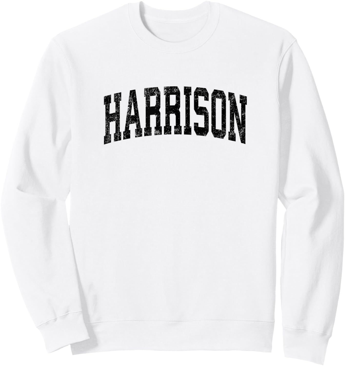 Harrison New Jersey NJ Vintage Athletic Sports Black Design Sweatshirt - Sweatshirt | White