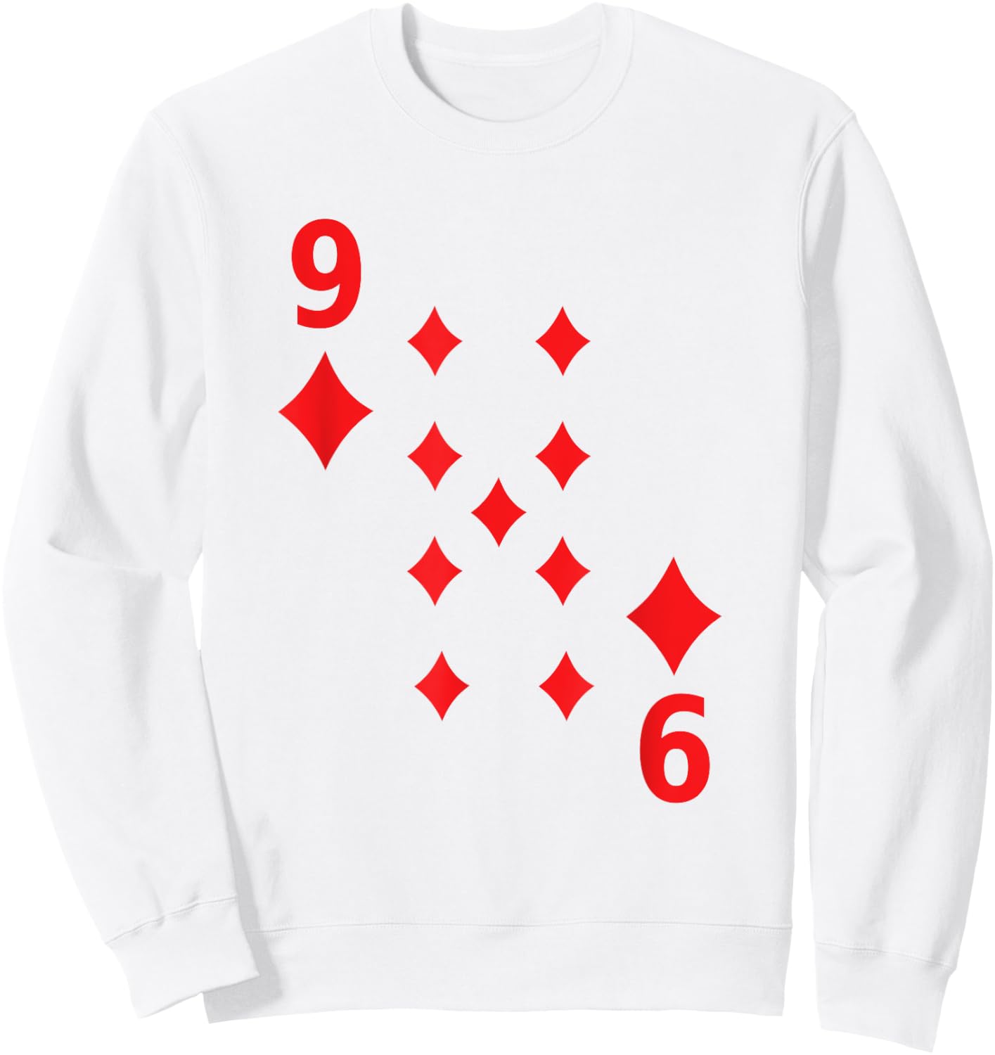 Nine of Diamonds poker playing card costume shirt Sweatshirt - Sweatshirt | White