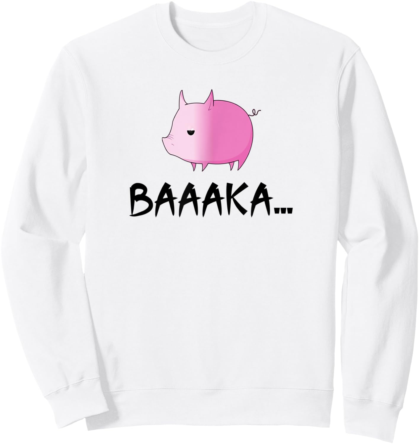 Cute Japanese Anime Pig Baka Sweatshirt - Sweatshirt | White