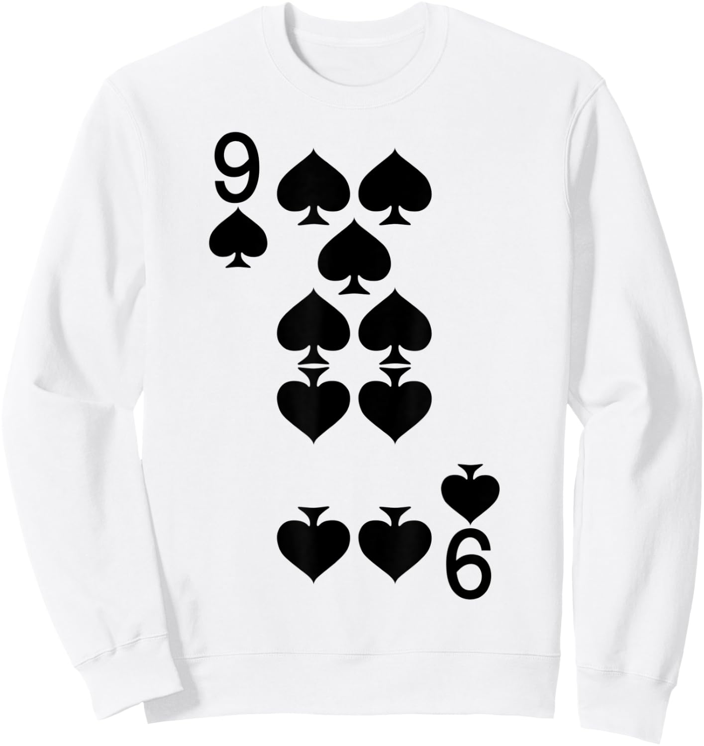 9 of Spades - Playing Card Halloween Costume Sweatshirt - Sweatshirt | White