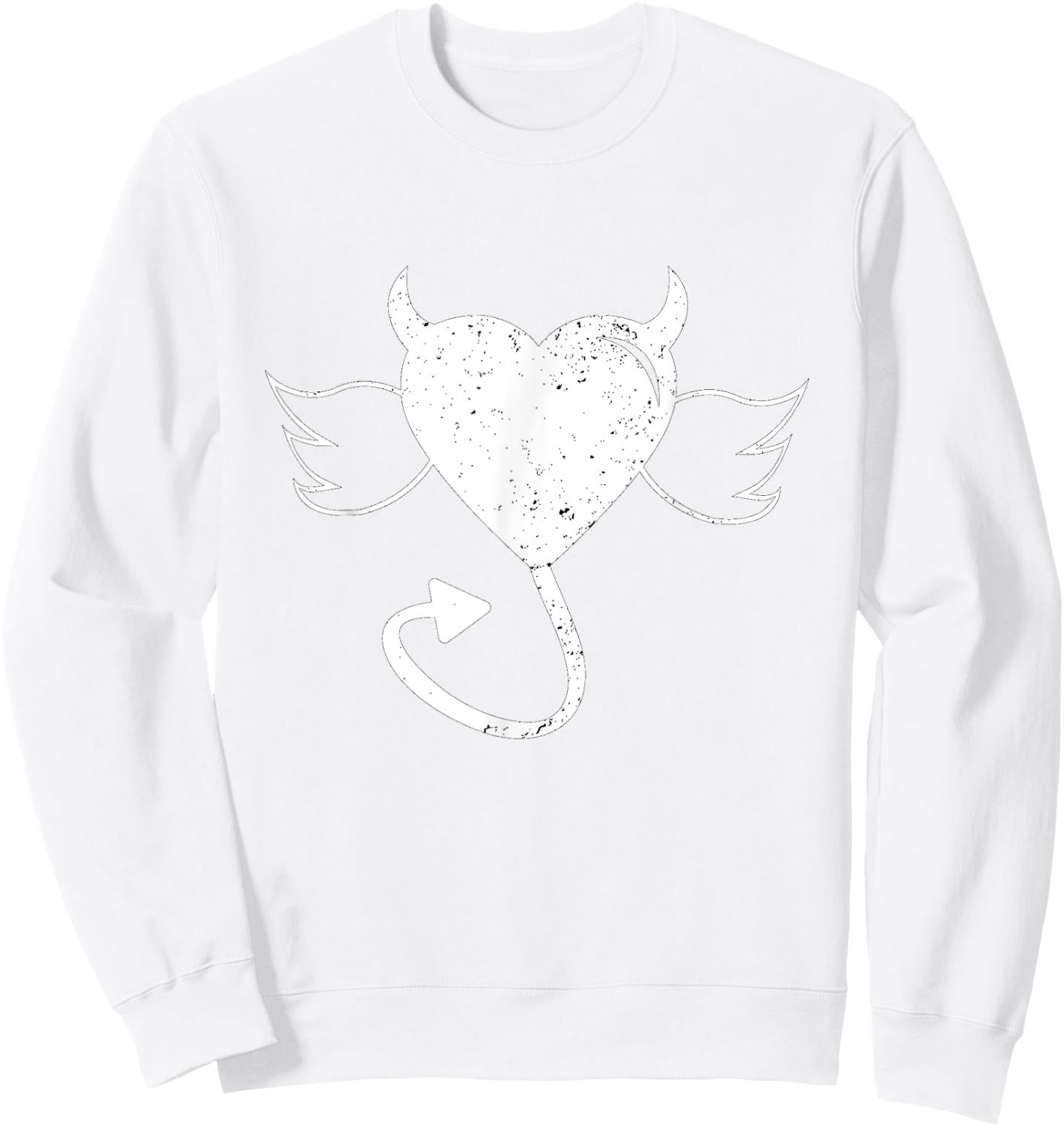 Naughty Devil Heart Valentines Day Sweatshirt - Sweatshirt | White