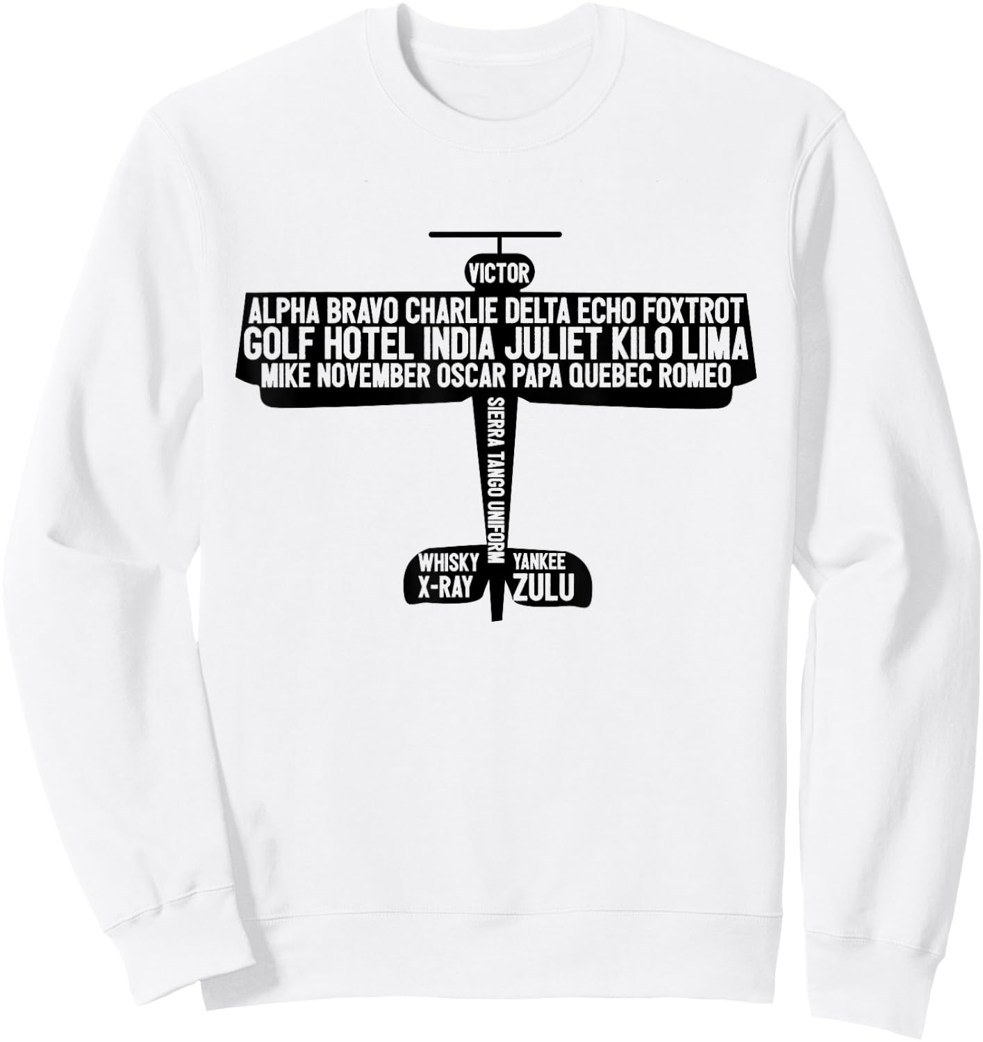Airplane Pilot Air Traffic Controller Phonetic Alphabet Sweatshirt - Sweatshirt | White
