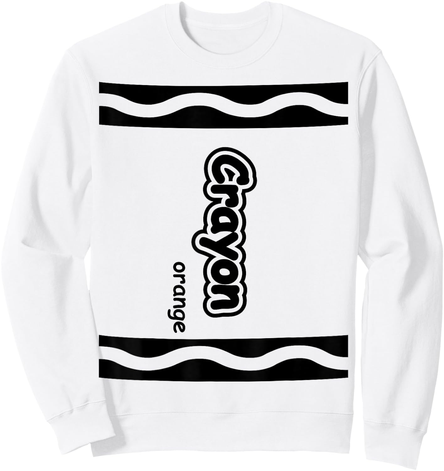 Orange Crayon Easy Halloween Costume Cute Sweatshirt - Sweatshirt | White