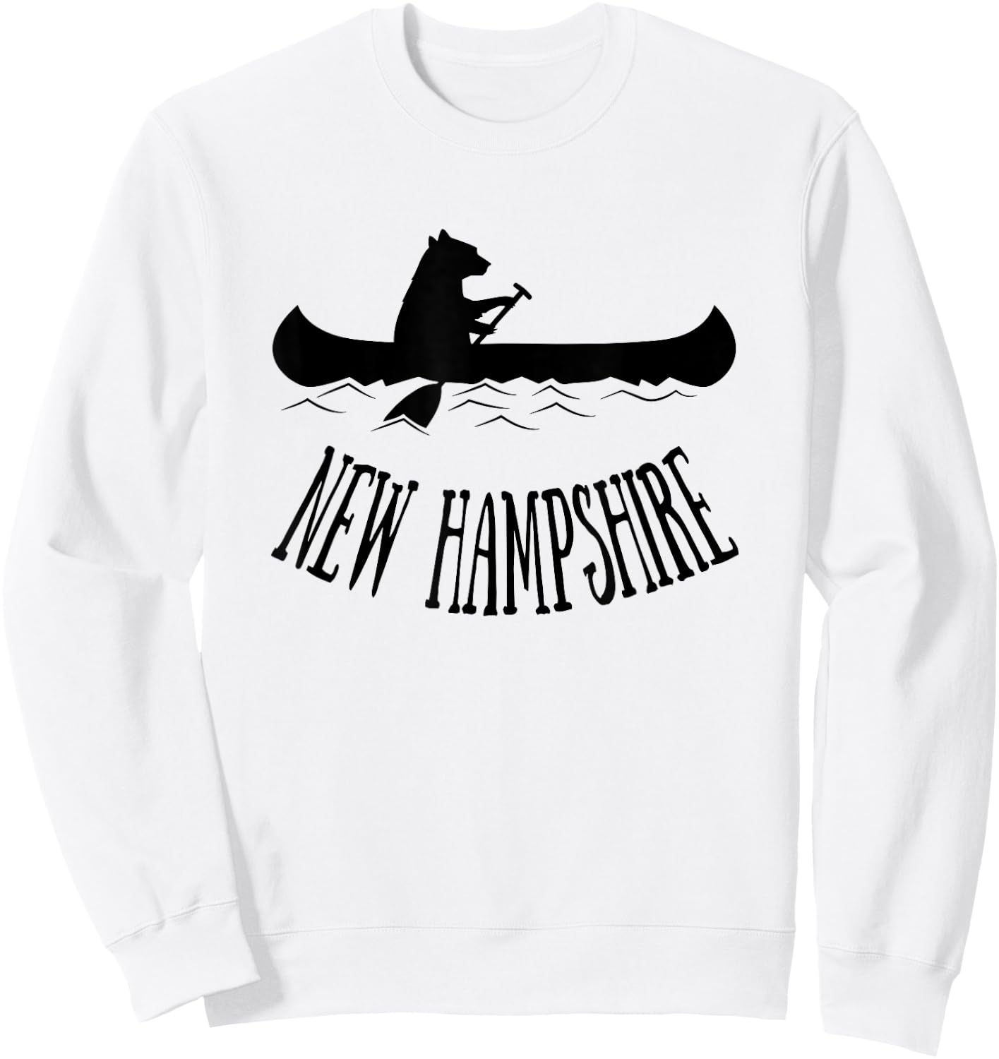 New Hampshire Shirt | NH Bear Canoe Lake Sweatshirt - Sweatshirt | White
