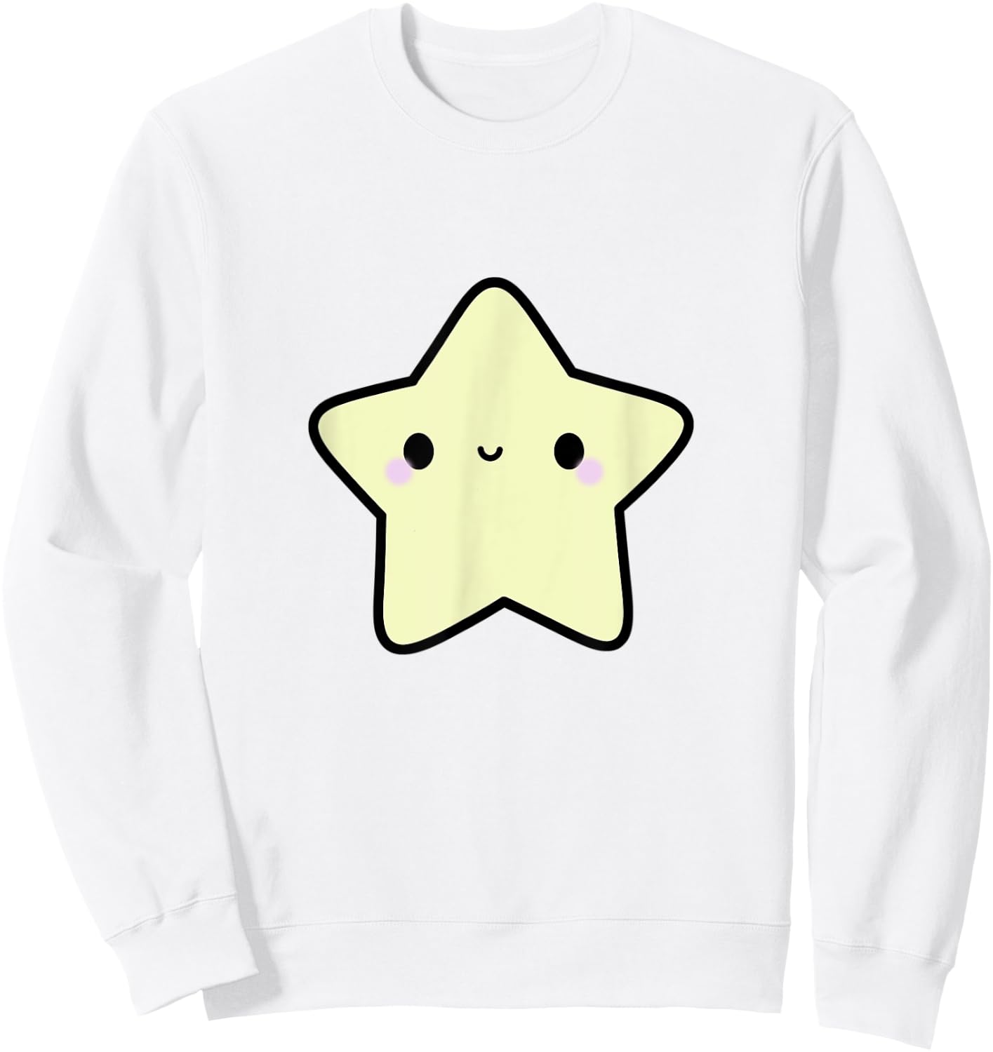 Kawaii Star Design Cute Harajuku Japanese Aesthetic Girls Sweatshirt - Sweatshirt | White