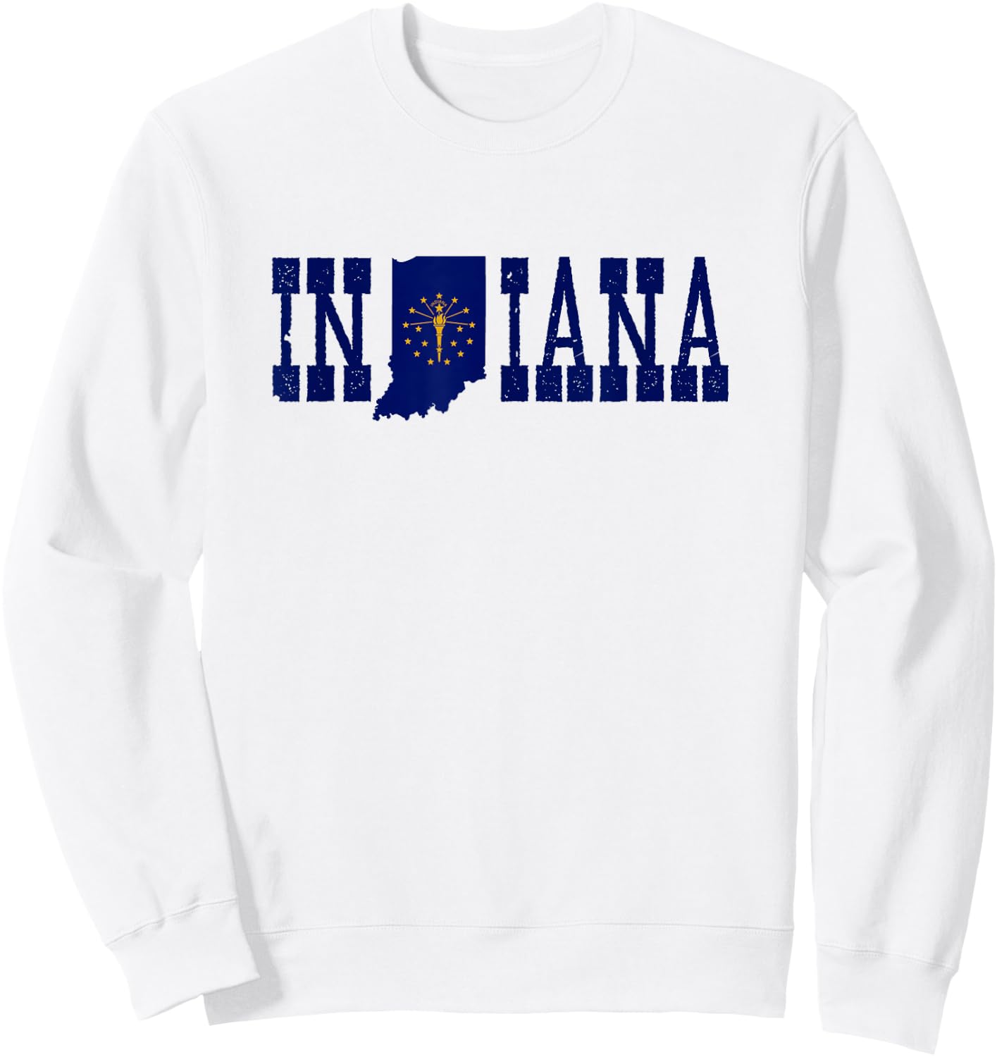 Indiana State and Indiana Flag with Pride for Indiana Sweatshirt - Sweatshirt | White