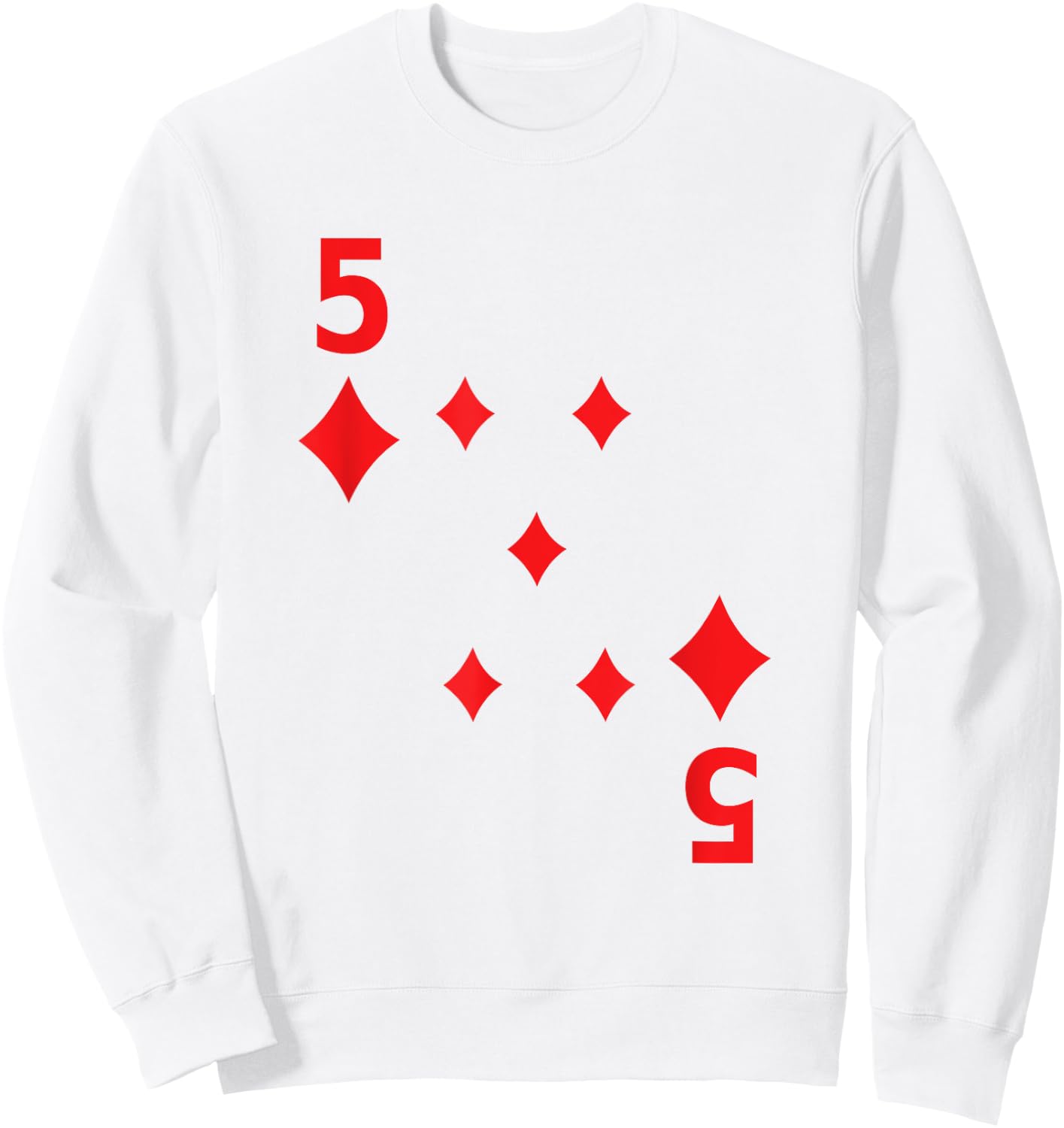 Five of Diamonds poker playing card costume shirt Sweatshirt - Sweatshirt | White