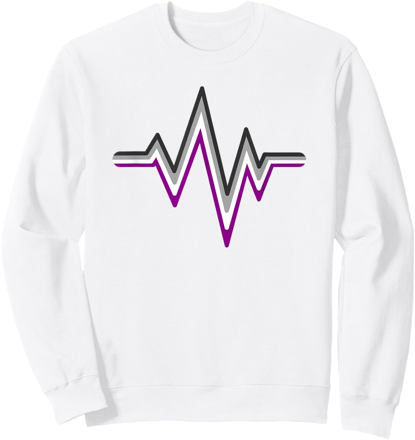 Asexual Heartbeat Ace Flag Colors Asexuality Pride Nurse Sweatshirt - Sweatshirt | White
