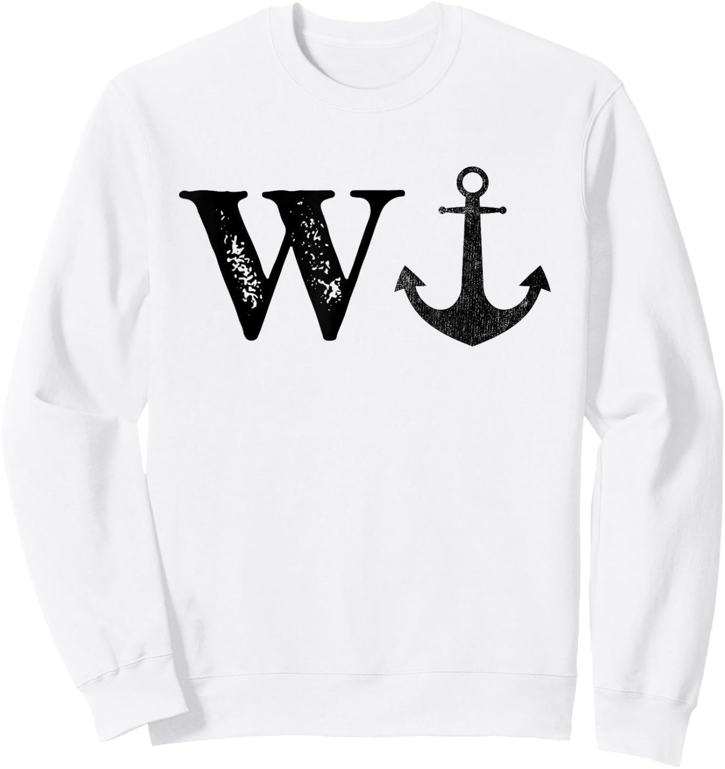 W ANCHOR Funny Wanker Jerk Funny Slang Boating Sweatshirt - Sweatshirt | White