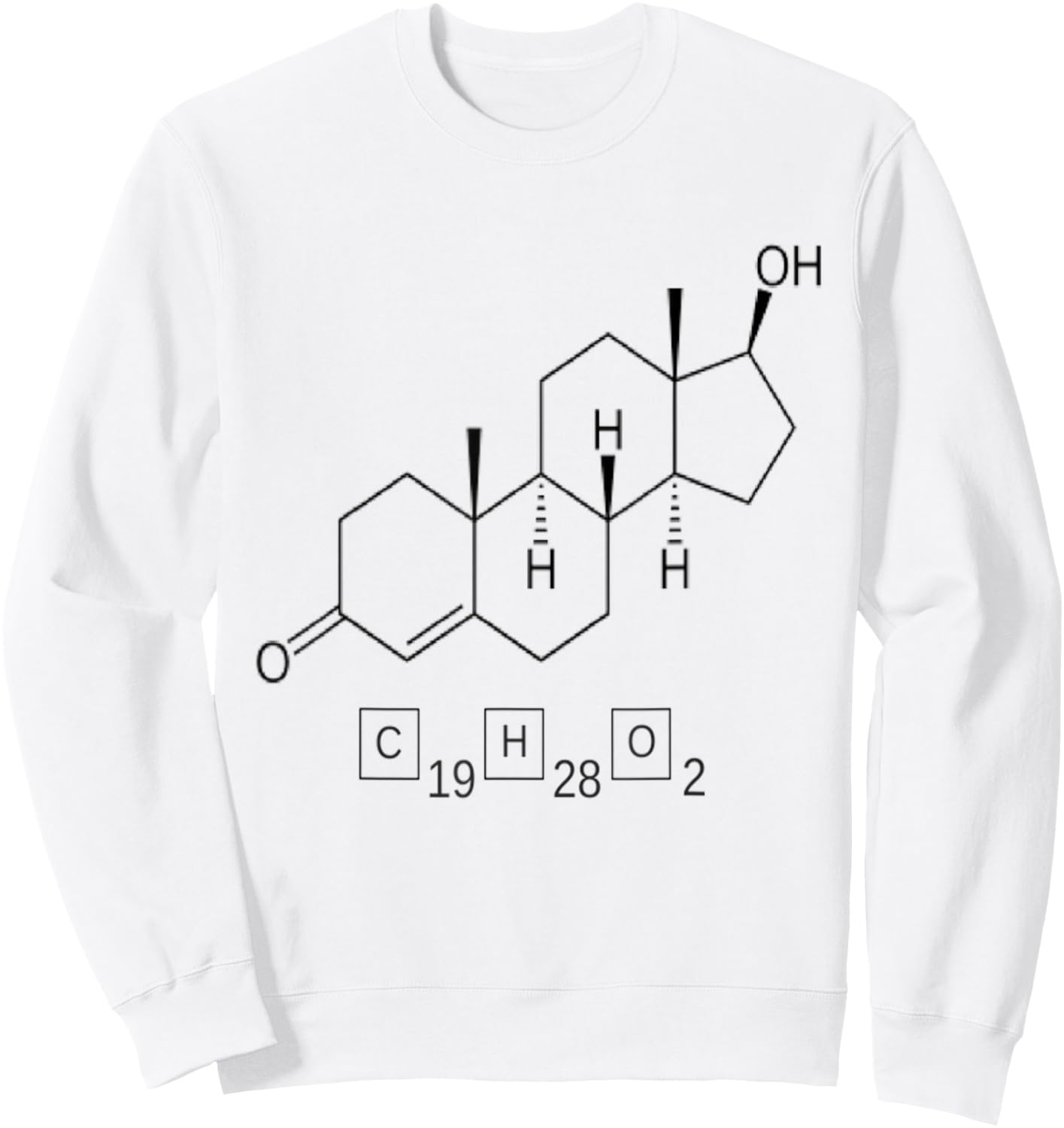 Testosterone molecule and formula Sweatshirt - Sweatshirt | White