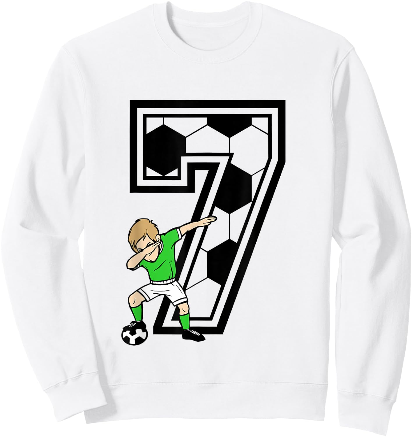 7 Year Old Boy Soccer Player 7th Birthday Kids Sweatshirt - Sweatshirt | White