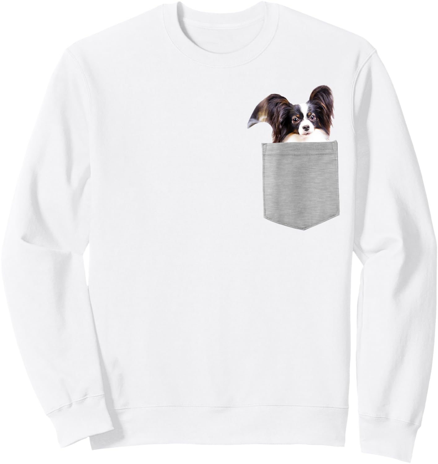 Dog in Your Pocket Papillon Women Kids Sweatshirt - Sweatshirt | White