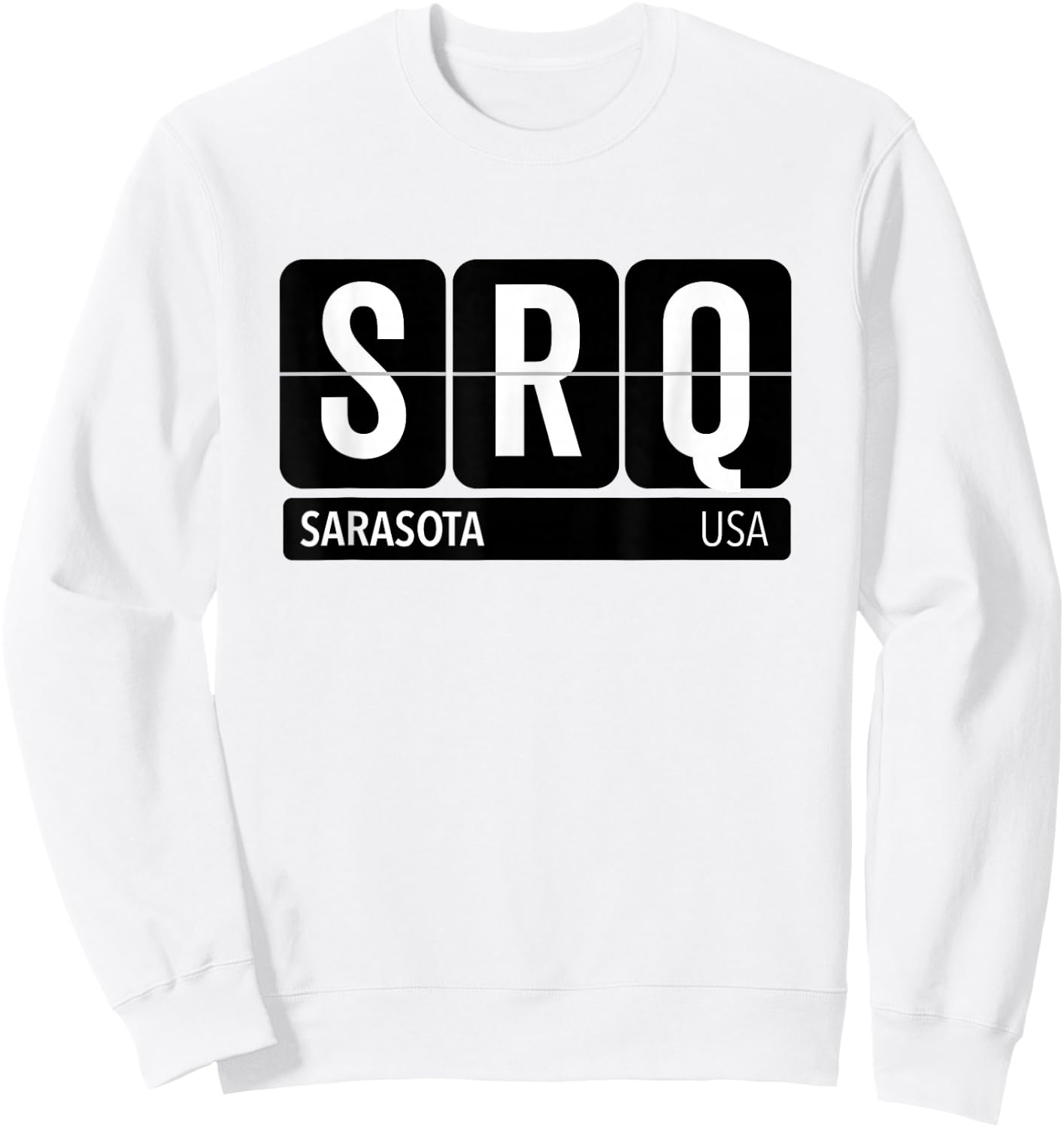 SRQ Sarasota Florida USA Travel Souvenir White Text Sweatshirt - Sweatshirt | White