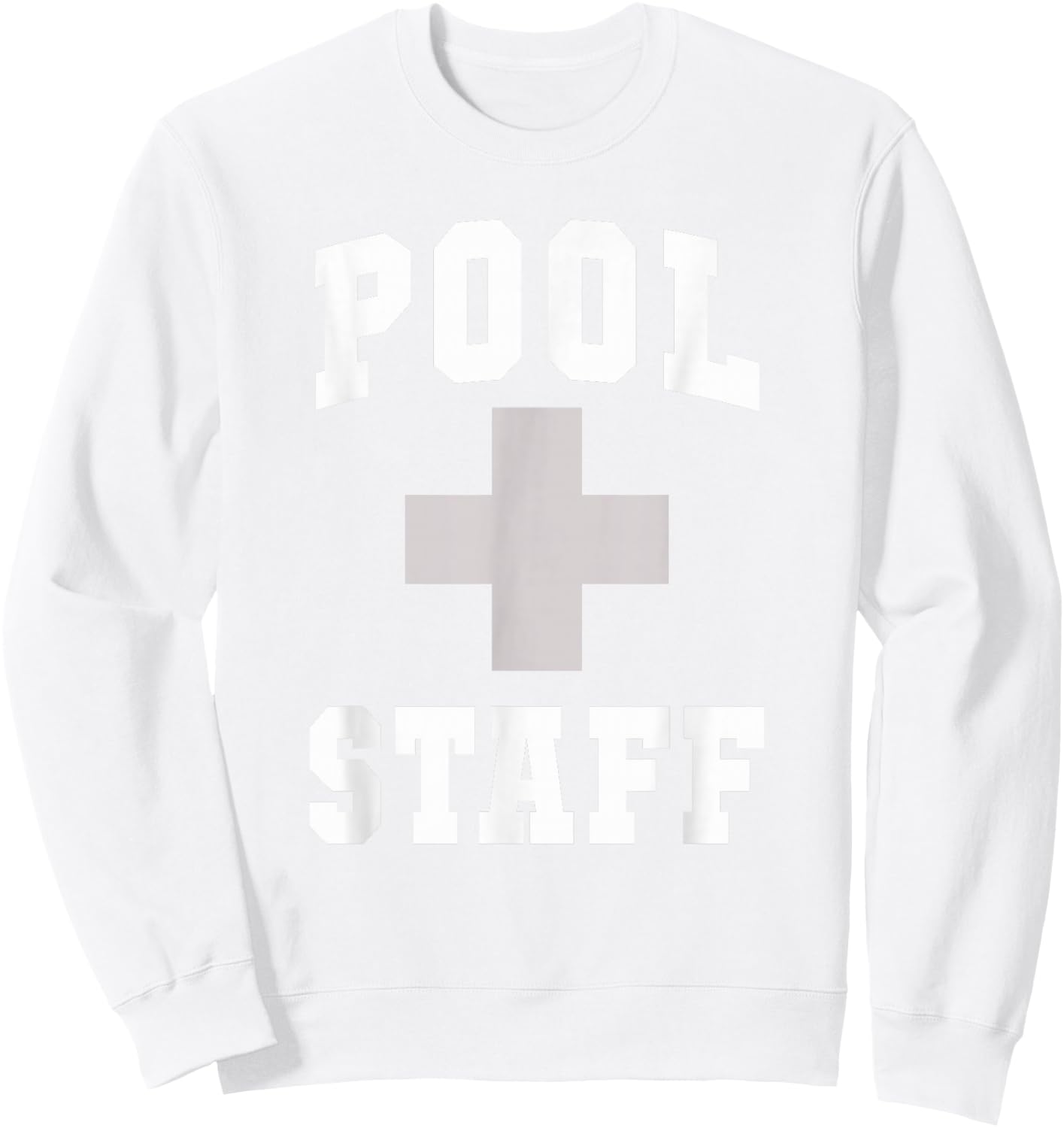 Cute POOL STAFF Off Duty Vacay Swim Cruise Swimming Vacation Sweatshirt - Sweatshirt | White
